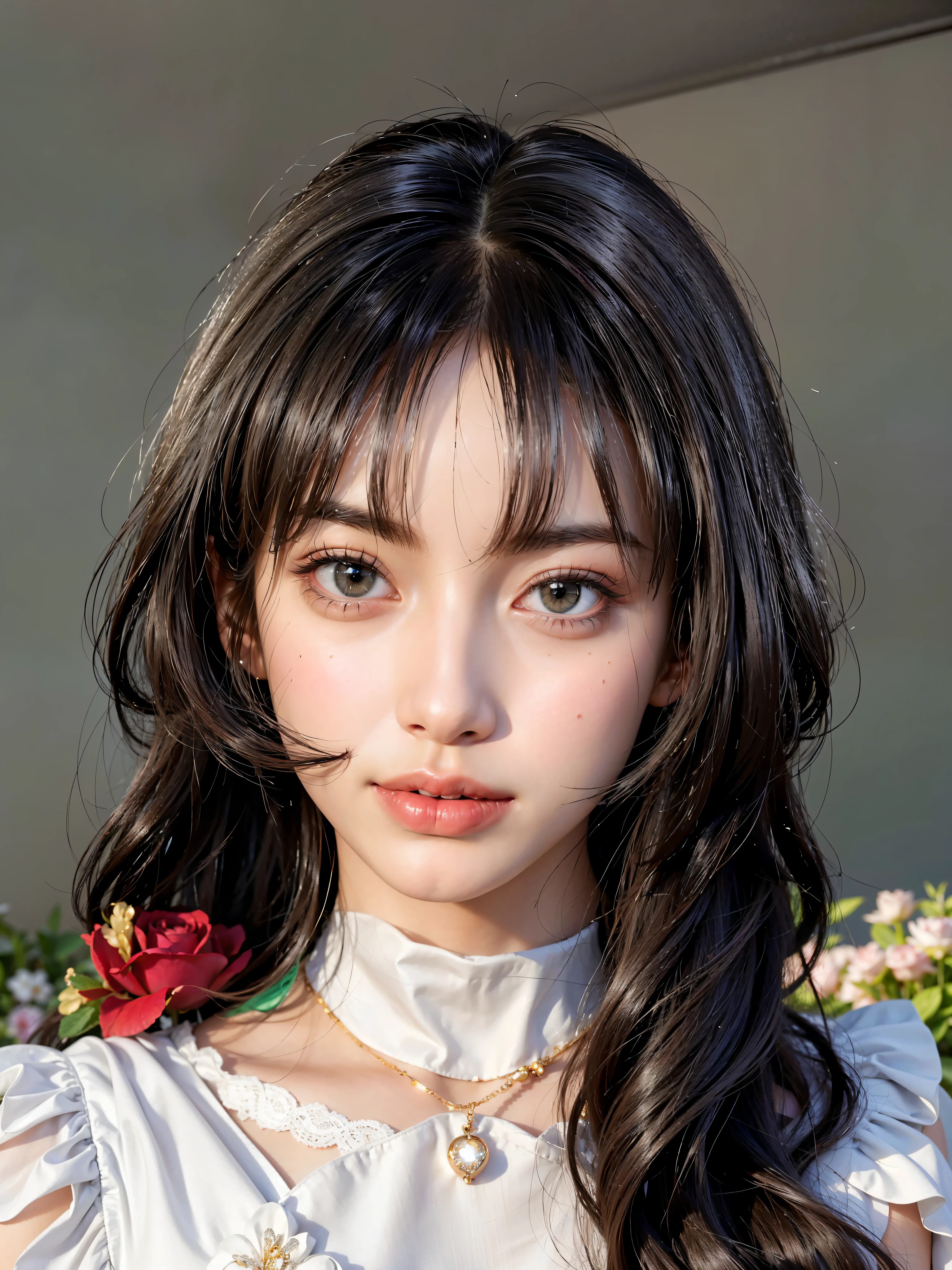 (best quality,4K,8k,high resolution,masterpiece:1.2),Super detailed,(actual,photoactual,photo-actual:1.37),Light pink puff sleeve one-shoulder princess top, lace, Delicate floral lace pattern, Soft and flowing fabric, Smooth and elegant, With pearl necklace, sparkling in the sun, A striking contrast to the vibrant surrounding gardens. Princess tops are made of high quality silk, Delicately embroidered with intricate gold threads, Shine like stars in the night sky. The lace adds a touch of romance and femininity, Featuring a delicate floral pattern resembling a blooming rose. Fabric texture is smooth and shiny, Gives a sense of luxury. The light color of the top highlights the fair skin tone of the wearer, In harmony with the tranquil and peaceful atmosphere of the garden. Puff sleeves create a playful and youthful feel, Add a touch of whimsy to the overall look. The one-shoulder design shows off the wearer’s slender neck, Add a touch of sexiness to the whole. Perfectly cut princess top, Hugs the wearer&#39;s curves in all the right places, Highlights a woman&#39;s feminine silhouette. The overall look is elegant and magnificent, Reminiscent of modern princesses from fairy tales.