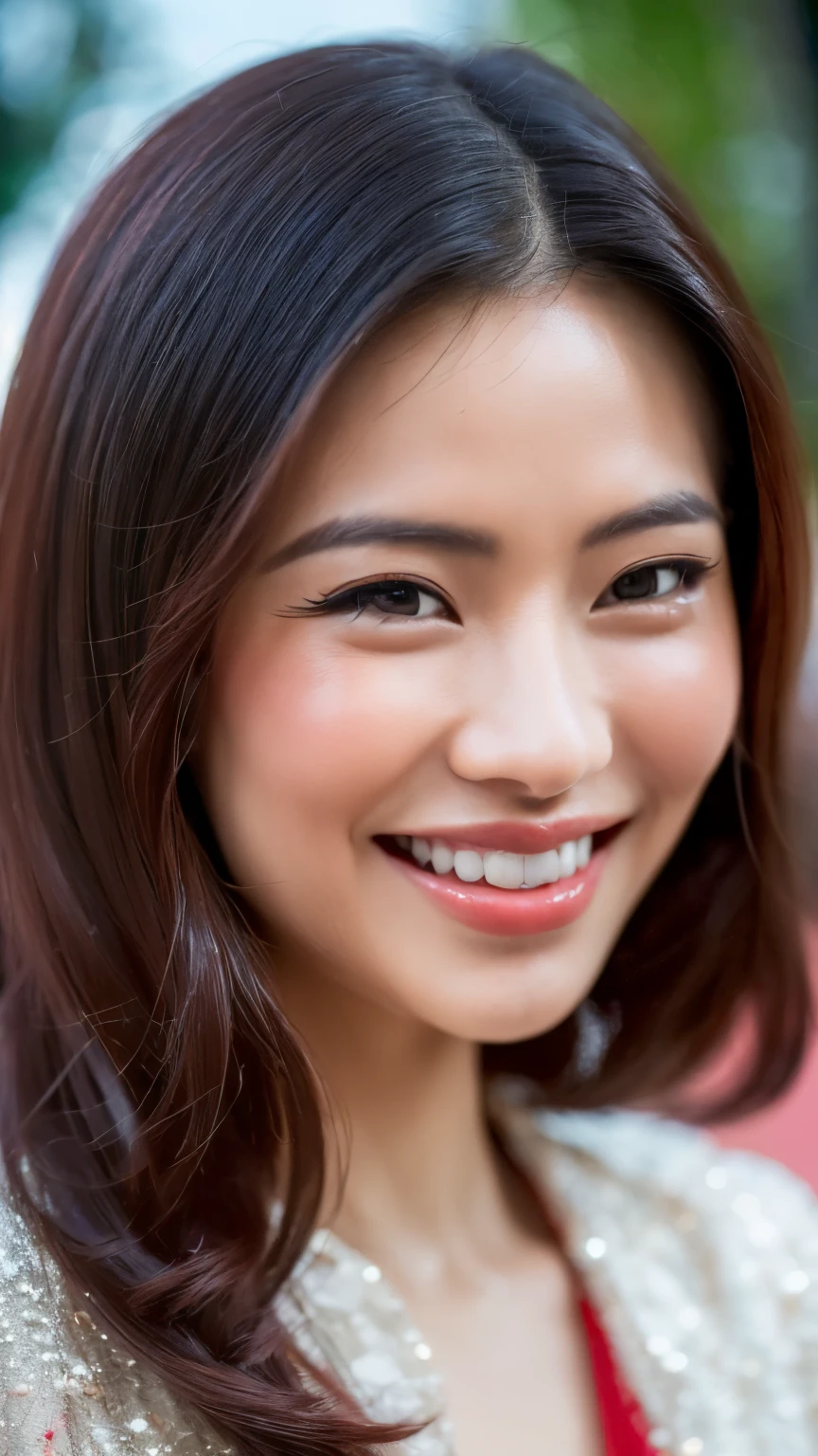 (F1/8, t1/10, ultra-realistic photograph with extreme detail, perspectively distorted, close-up, zoom) A Malay groom with a smiling face. Crystal red particles glowing. Neon tree branches lighting up. Dewy lens. Glamour Photography.
((best quality, F1.8, T1.1, Masterpiece, Ultra High Definition, hyper-realistic: 1.5)), (perspective distortion: 1.2), (close-up photo: 1.3), 1 Groom, Malay, Smiling face: 1.4, ((crystal red particles: 1.
