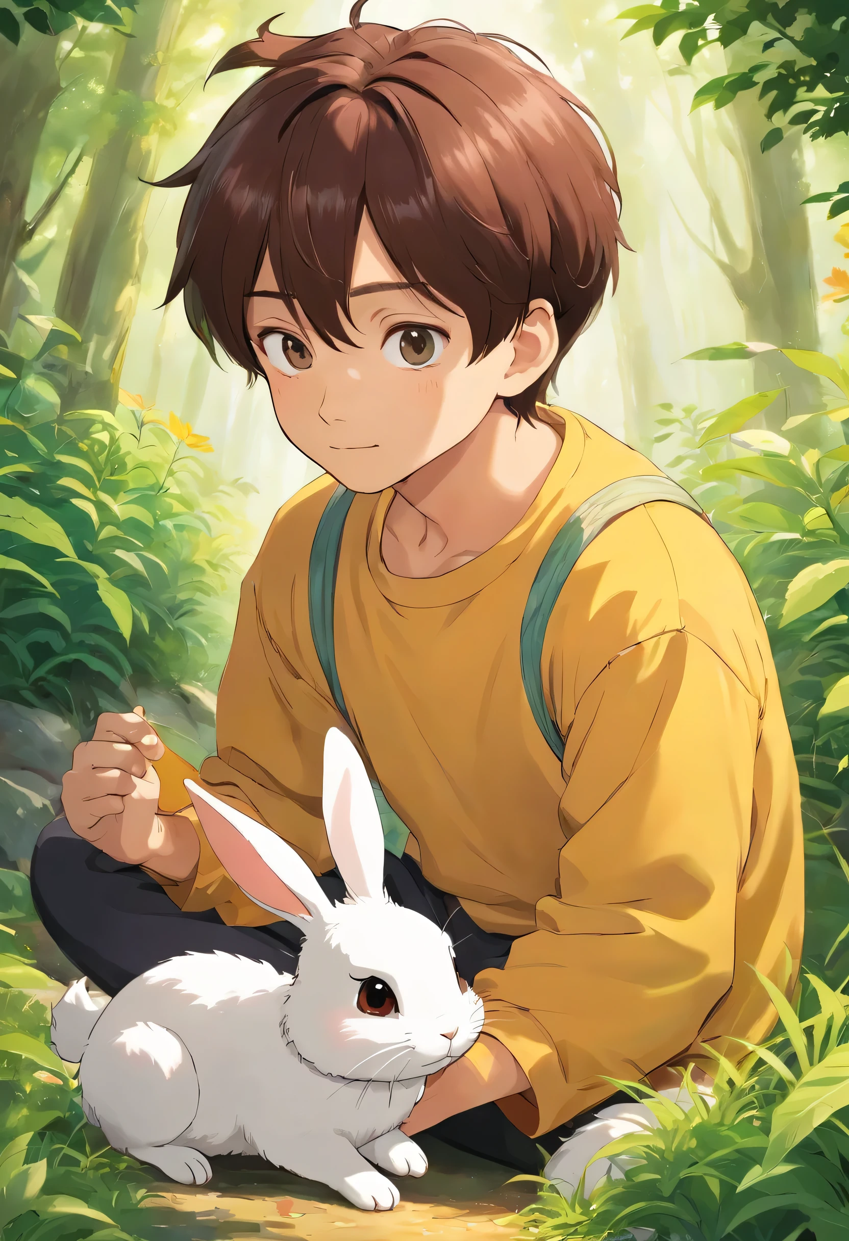 Jungkook playing with a cute rabbit