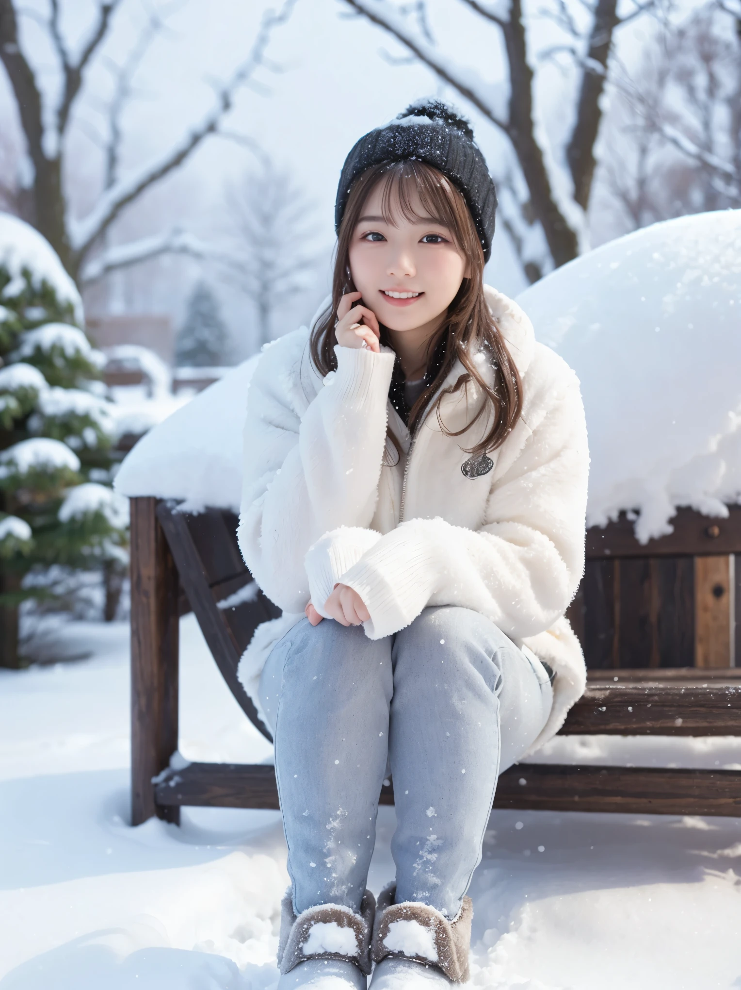 highest quality,4K,8K,High resolution,masterpiece:1.2,Super detailed,realistic,photorealistic:1.37,winter, snow, snowy landscape, Beautiful girl in a competitive swimsuit, fine eyes, detailed lips, long eyelashes, Shiny oiled skin, snowy scene, soft lighting, cozy atmosphere, Moderately: Oil, fresh snow, winter wonderland, cool tone, delicate brushstrokes, snowy trees, frosty breath, calm expression, playful pose, beauty of nature, snowflakes, snow-covered ground, winter fashion, Stylish clothes, snow boots, rosy cheeks, wintertime joy, peaceful atmosphere, mysterious beauty, magical winter scene, winter fashionista, quirky charm