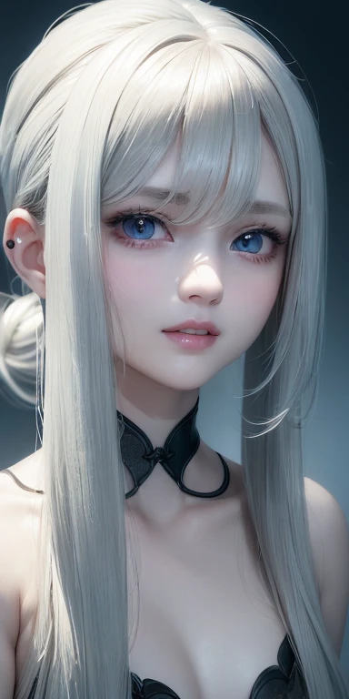 anime style、one person１８Beautiful woman of age、Moisturizing and beautiful eyes、ciri、picture、androgynous hunnuman、oval jaw、delicate features、beautiful expression、beautiful blonde hair、long bangs、long ponytail、Blue eyes with a beautiful glow、LDS Art,Fashion model 25 years old、[[[[Close-up]]]]、[[[[chest]]]]、[[[[head]]]]、[[[[shoulder]]]]、perfect eyes、Perfect iris、perfect lips、perfect teeth、perfect skin、soft front light、glow、HDR、(calm color 1.2)