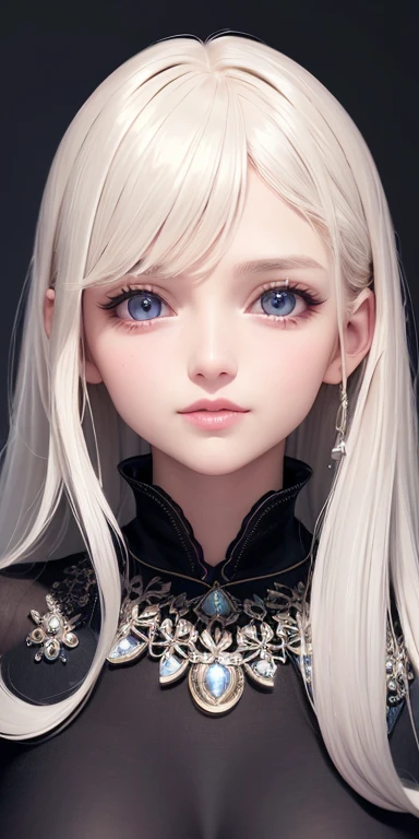 anime style、one person１８Beautiful woman of age、Moisturizing and beautiful eyes、ciri、picture、androgynous hunnuman、oval jaw、delicate features、beautiful expression、beautiful blonde hair、long bangs、long ponytail、Blue eyes with a beautiful glow、LDS Art,Fashion model 25 years old、[[[[Close-up]]]]、[[[[chest]]]]、[[[[head]]]]、[[[[shoulder]]]]、perfect eyes、Perfect iris、perfect lips、perfect teeth、perfect skin、soft front light、glow、HDR、(calm color 1.2)