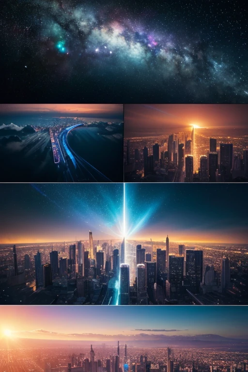 People, buildings, and houses are not allowed.。Blue and purple、white gold、Irradiation of light from endless space、No people allowed in、realistic宇宙の画像、High-quality images that allow you to feel the cosmic energy、light shines into the universe、A fantastic bright shine、Capture color details in selected stunning space-colored photos、 (realistic, photorealistic, RAW photo:1.4), octane rendering, Complex, (highest quality, masterpiece, Professional, 8k wallpaper:1.3) 1 image per sheet、