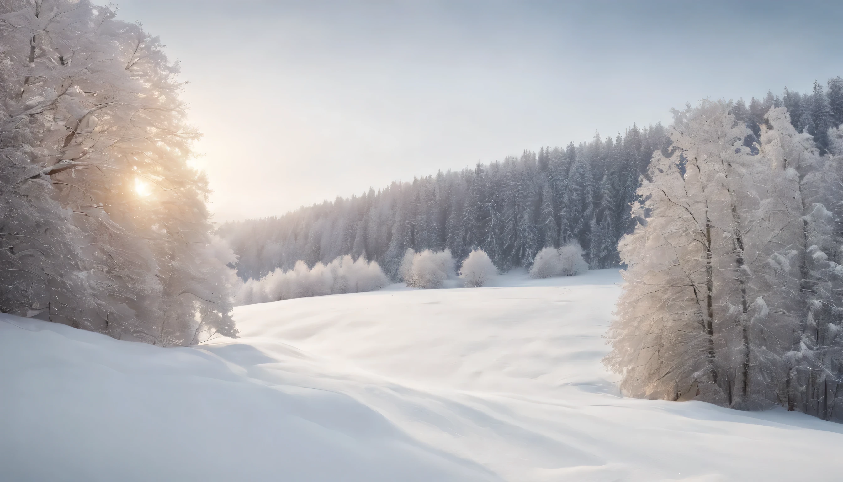 (Highly detailed CG Unity 8K wallpaper、masterpiece、highest quality、Super detailed)、(best lighting、best shadow、very delicate and beautiful)、highest quality、8K、Detailed facial depiction、masterpiece、highest quality、clear image quality、While the cold wind blows、Photo of a vast snow field and a lonely tree
