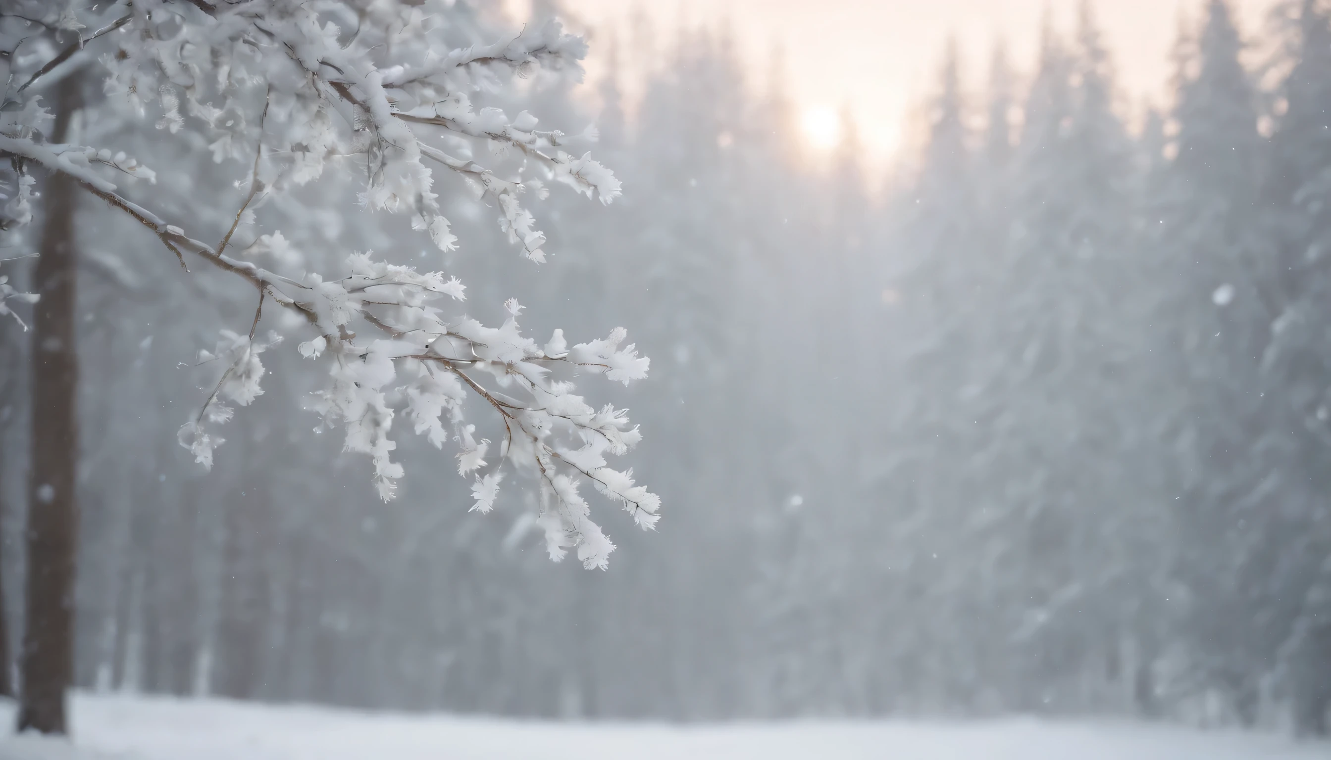 (Highly detailed CG Unity 8K wallpaper、masterpiece、highest quality、Super detailed)、(best lighting、best shadow、very delicate and beautiful)、highest quality、8K、Detailed facial depiction、masterpiece、highest quality、clear image quality、While snowflakes are falling、Beautiful composition of cloudy branches
