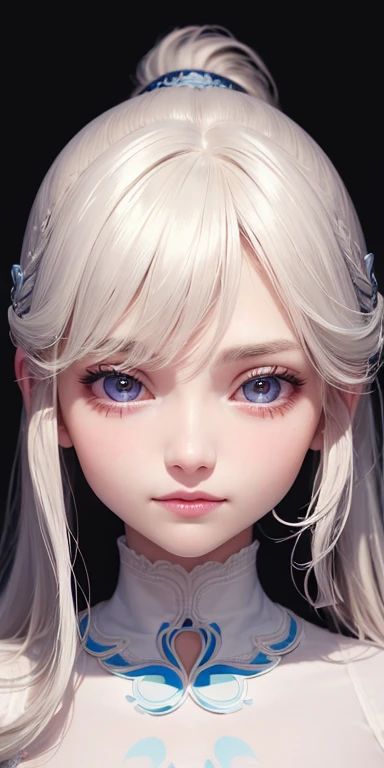 one person１８Beautiful woman of age、Moisturizing and beautiful eyes、ciri、picture、oval jaw、delicate features、beautiful expression、beautiful blonde hair、long bangs、long ponytail、Blue eyes with a beautiful glow、LDS Art,Fashion model 25 years old、[[[[Close-up]]]]、[[[[chest]]]]、[[[[head]]]]、[[[[shoulder]]]]、perfect eyes、Perfect iris、perfect lips、perfect teeth、perfect skin、soft front light、glow、HDR、(calm color 1.2)