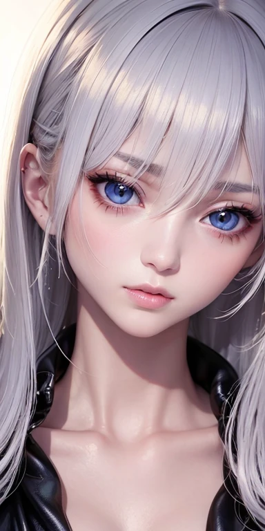 one person１８Beautiful woman of age、Moisturizing and beautiful eyes、ciri、picture、oval jaw、delicate features、beautiful expression、beautiful blonde hair、long bangs、long ponytail、Blue eyes with a beautiful glow、LDS Art,Fashion model 25 years old、[[[[Close-up]]]]、[[[[chest]]]]、[[[[head]]]]、[[[[shoulder]]]]、perfect eyes、Perfect iris、perfect lips、perfect teeth、perfect skin、soft front light、glow、HDR、(calm color 1.2)