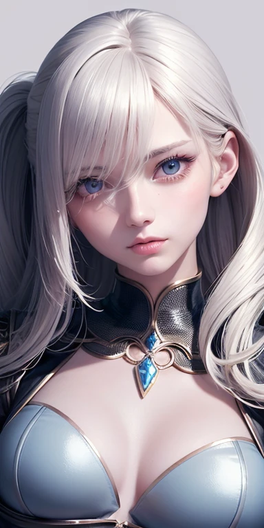 one person１８Beautiful woman of age、Moisturizing and beautiful eyes、ciri、picture、oval jaw、delicate features、beautiful expression、beautiful blonde hair、long bangs、long ponytail、Blue eyes with a beautiful glow、LDS Art,Fashion model 25 years old、[[[[Close-up]]]]、[[[[chest]]]]、[[[[head]]]]、[[[[shoulder]]]]、perfect eyes、Perfect iris、perfect lips、perfect teeth、perfect skin、soft front light、glow、HDR、(calm color 1.2)