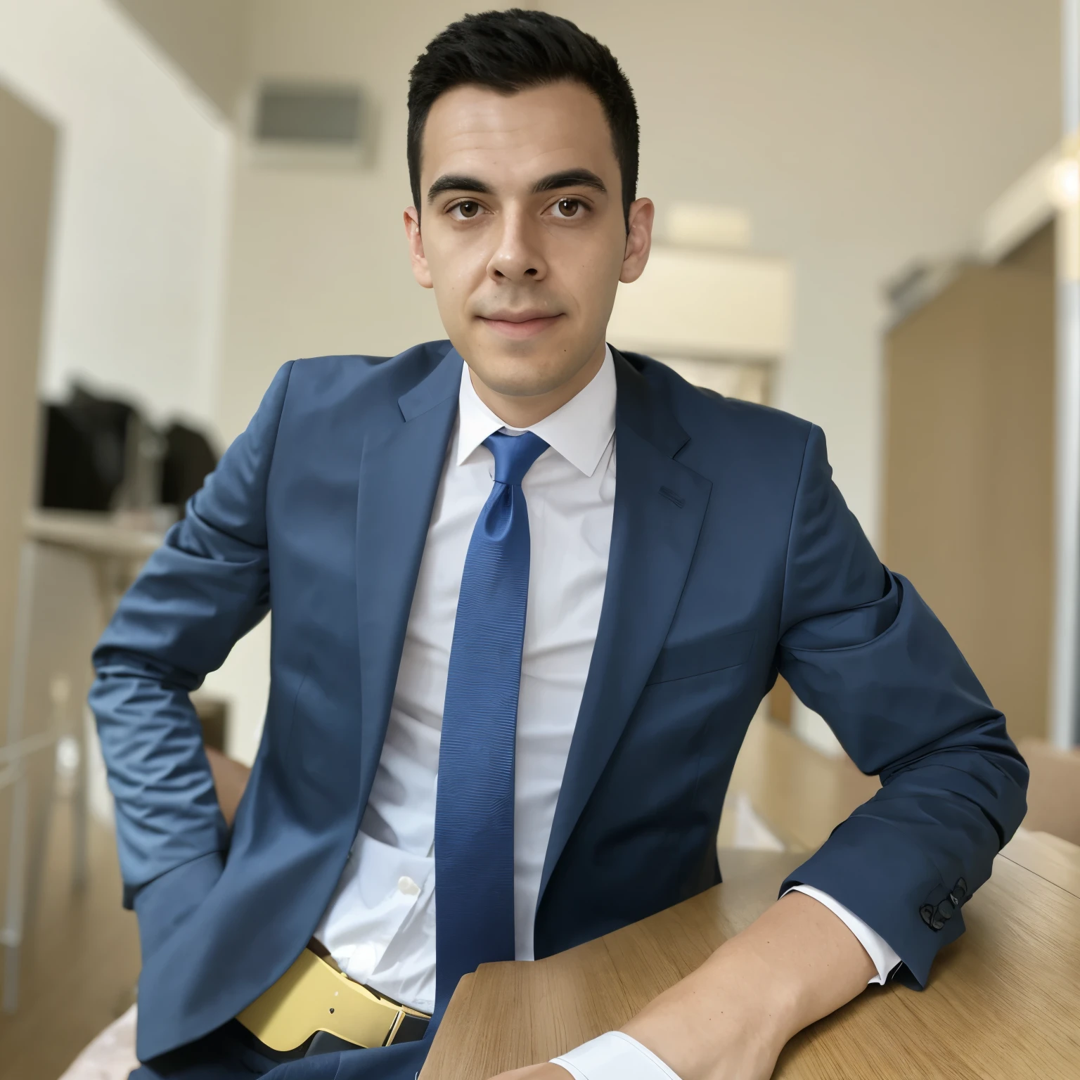 (Masterpiece, Best Quality: 1.2), 1 boy, standing with 30 years in suit and tie, body and head straight in the photo, DSRL, facing the viewer of the photo, eyes fixed to the lens, appears shoulders and head in the photo, man centered in the photo, 8k, best quality, masterpiece, realistic, realistic photo, movie photo, ultra realistic, 1 person, detailed, Perfect lighting, DSRL, professional photo, 4k
