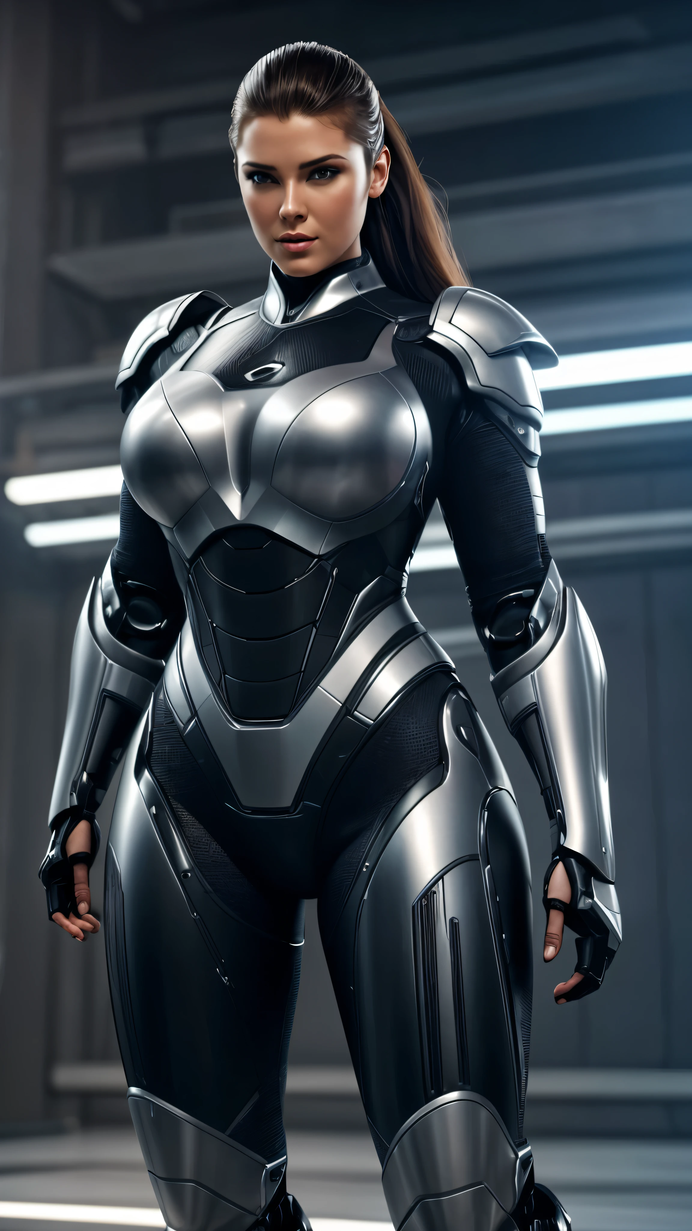 Woman, Curvy, Thick, Muscular, Robot, Sci-Fi, Aerodynamic, Carbon Fibre, Armor, Gears, Engines.
CGI, VFX, 3D art, Realism
Top Models Face, Make Up, Beauty, Straight, Slicked, Long Legth Hair.
Dynamic