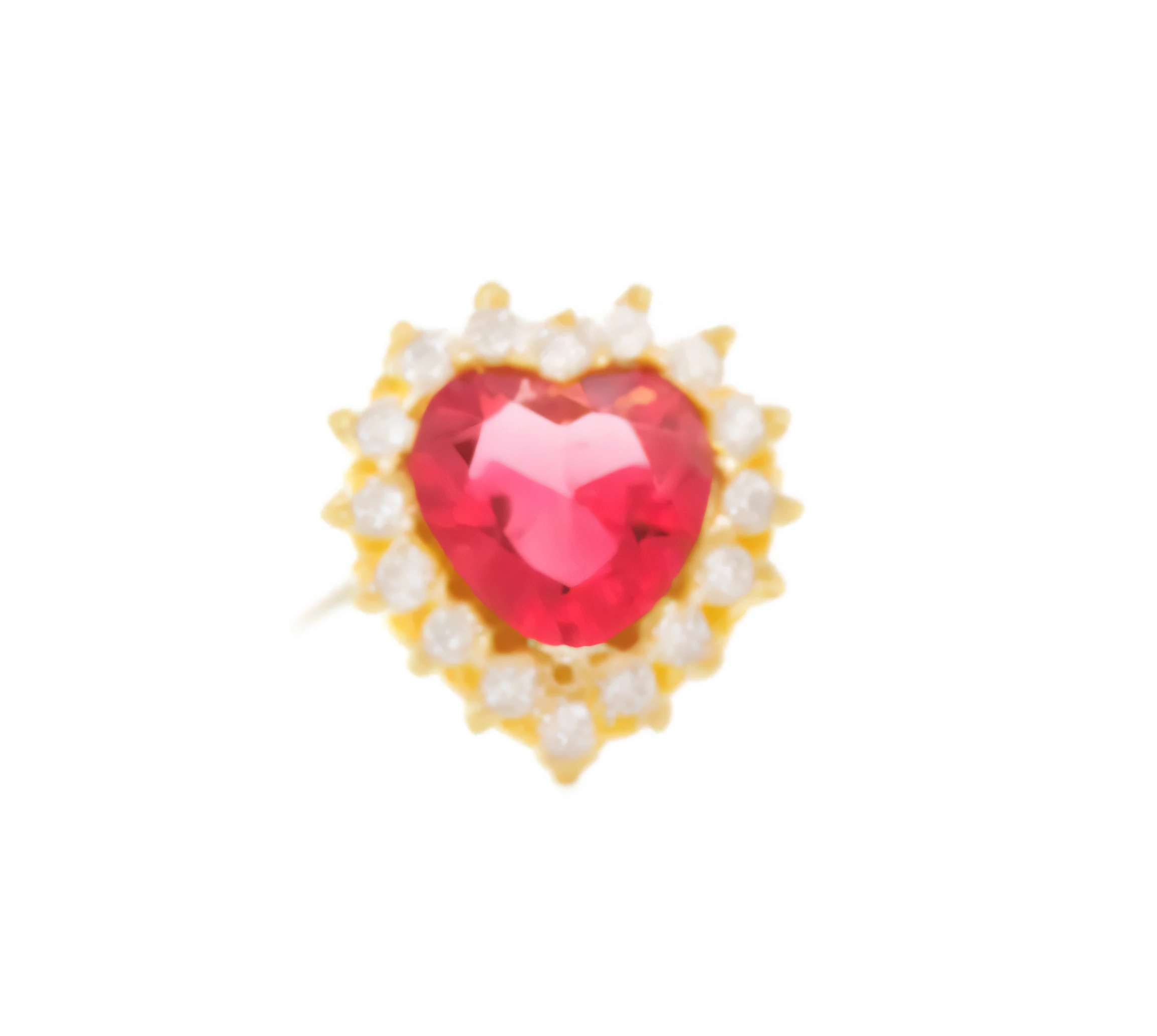 a close-up of a heart-shaped ruby and diamond earring, 8 K - H 7 6 8, 144p, 1 4 4 p, encantador, por Farinha Masao, 8 K - H 7 0 4, incrustado com pedras preciosas, 240p, 8K H 768, 8 K H 1 0 2 4, e621, fundo branco minimalista