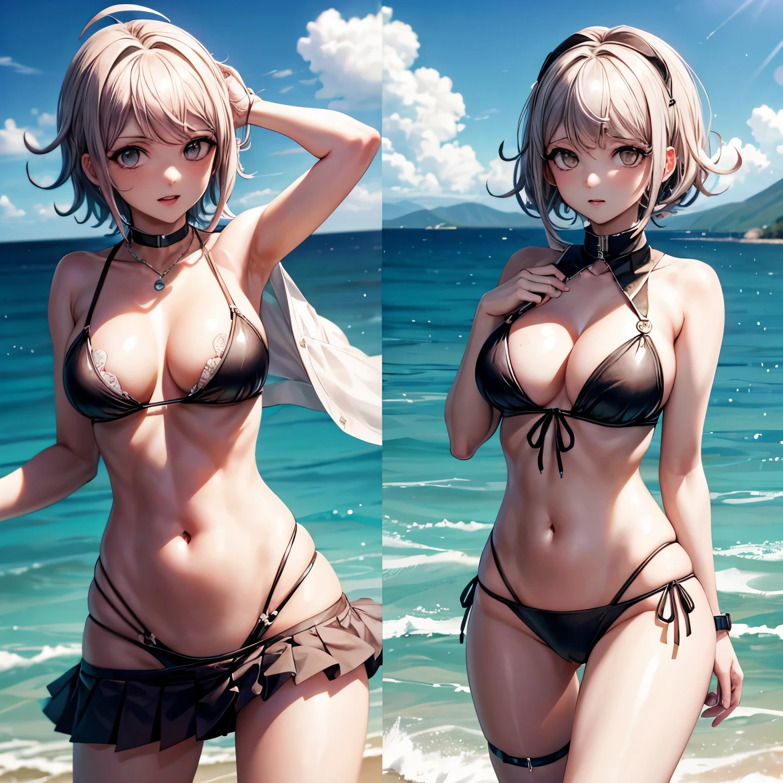 danganronpa Chiaki Nanami exposing her skin