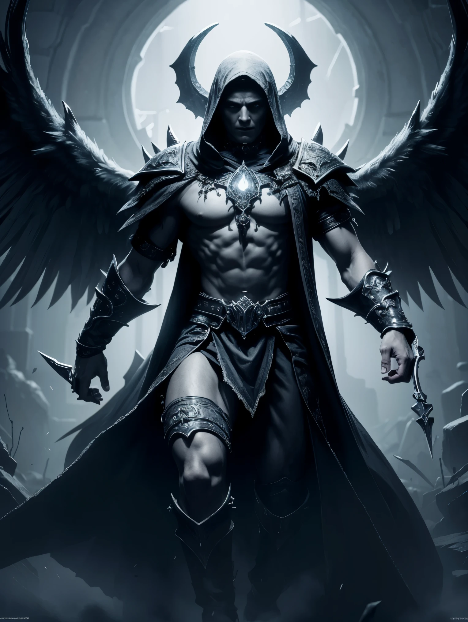 (extremely detailed 8k wallpaper), a medium shot photo of a fearful necromancer, intricate, high detail, dramatic  