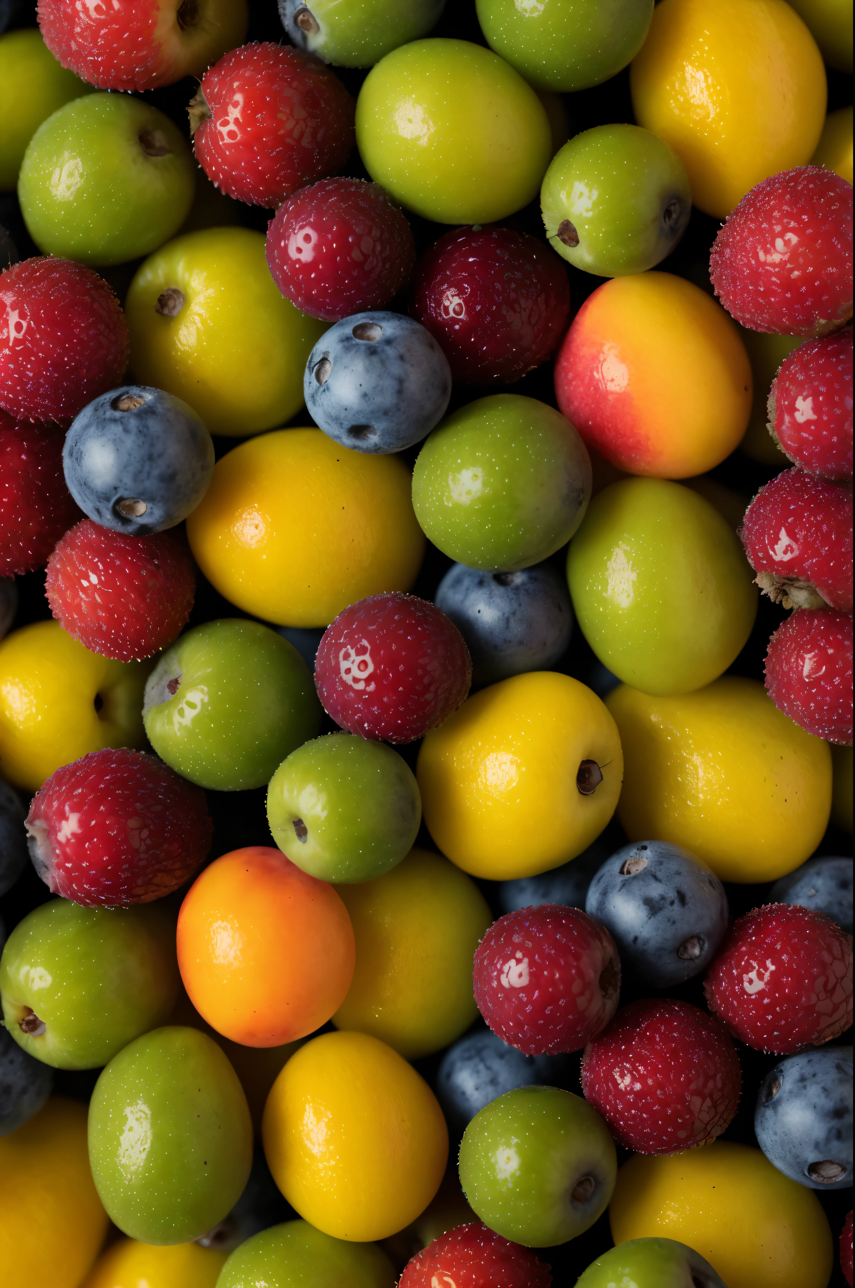 Sequential RAW images, Pictures of colorful fruits arranged on cute backgrounds., ((Close-up detail of happy round fruit.)), natural light, HDR, motion shots, Realistic texture details, Bright and cheerful picture, High quality, 4KUHD, Film grain for a retro effect, Brand Media: pixar.