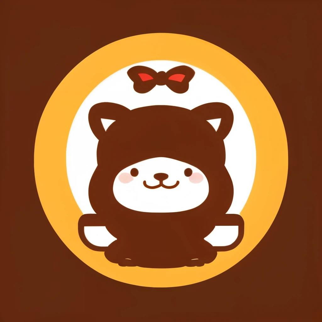 Shirokuma　cute　icon　An illustration　Warm fuzzy　round　Orange　Ribbon removal