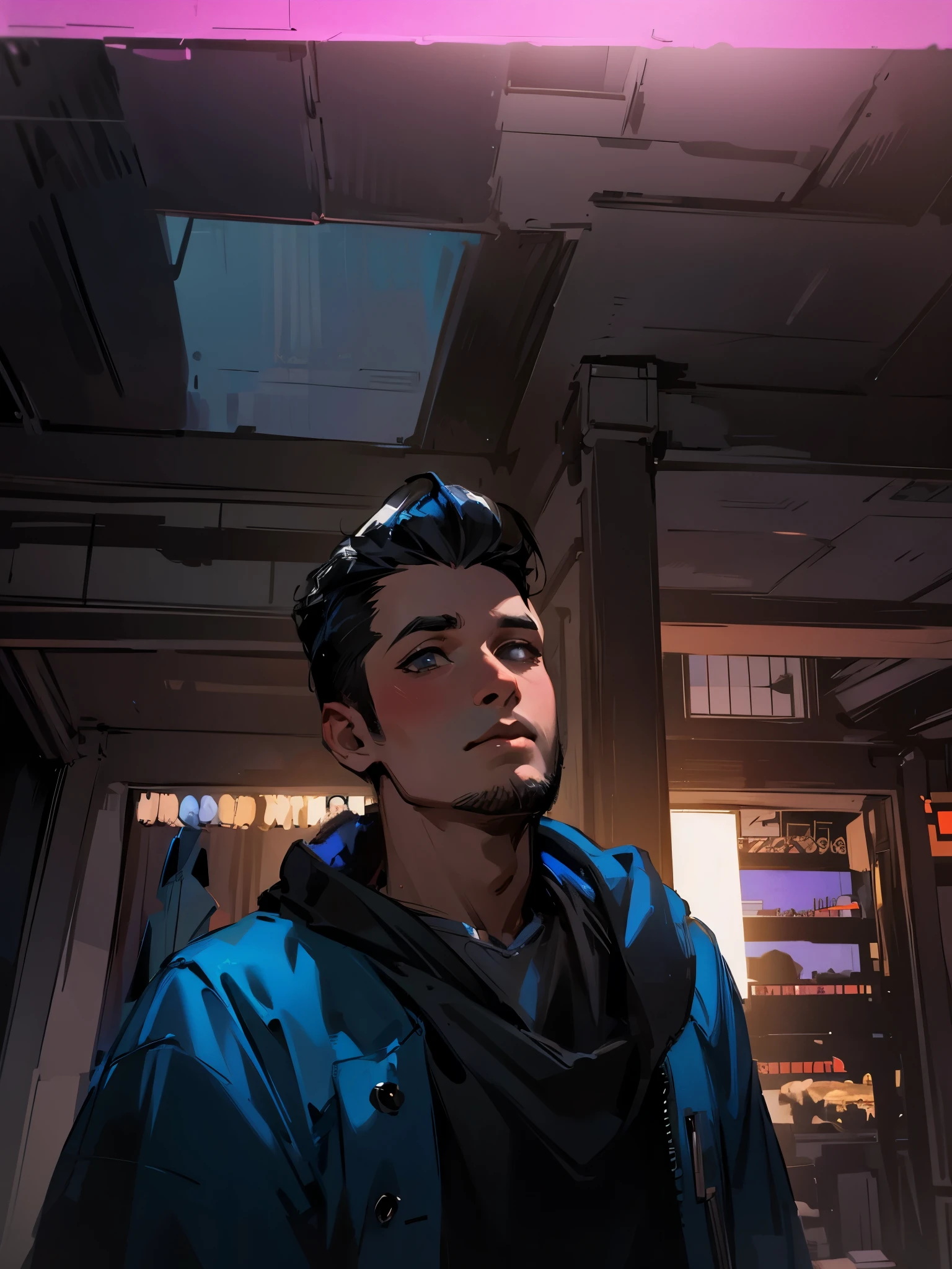 Change background cyberpunk handsome boy & real face