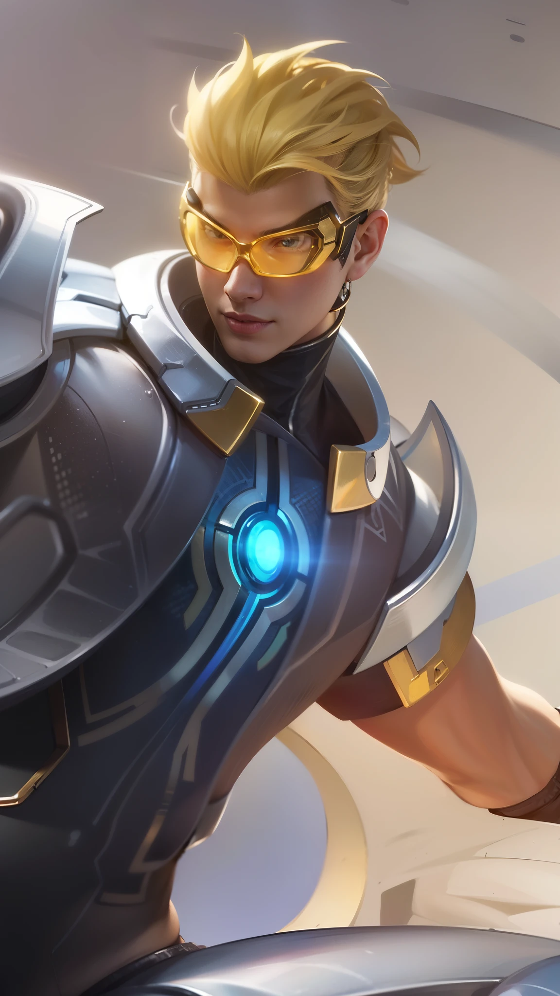 masculine male, masterpiece, ((perfect eyes)) best quality, (semirealism:1.9), beautiful lighting, (extremely detailed CG unity 4k fhd wallpaper), High Detail, Sharp focus, dramatic outdoors, 1 boy ,19 years old, brown short hair, blue eyes, smile, a close up of a boy.