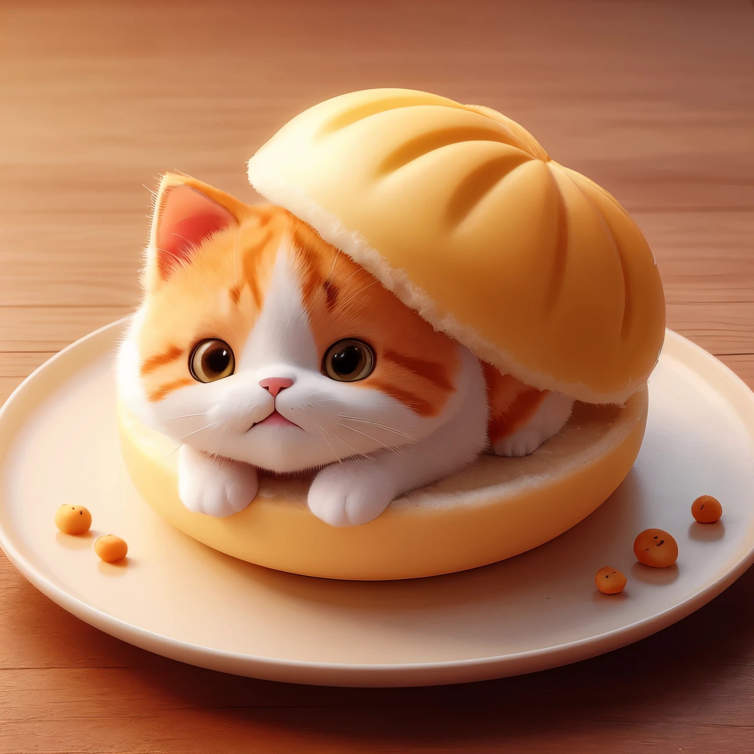 There is a lazy orange kitten sitting in a coffee cup with milk foam,There is a small spoon next to it,一塊小餅乾 Lovely 3 d render, kawaii cat, Lovely! c4d, Lovely数字, Super realistic food pictures, anime visual of a Lovely cat, Lovely cat, Lovely digital art, Lovely detailed digital art, realistic anime cat, anime cat,a Lovely cat
