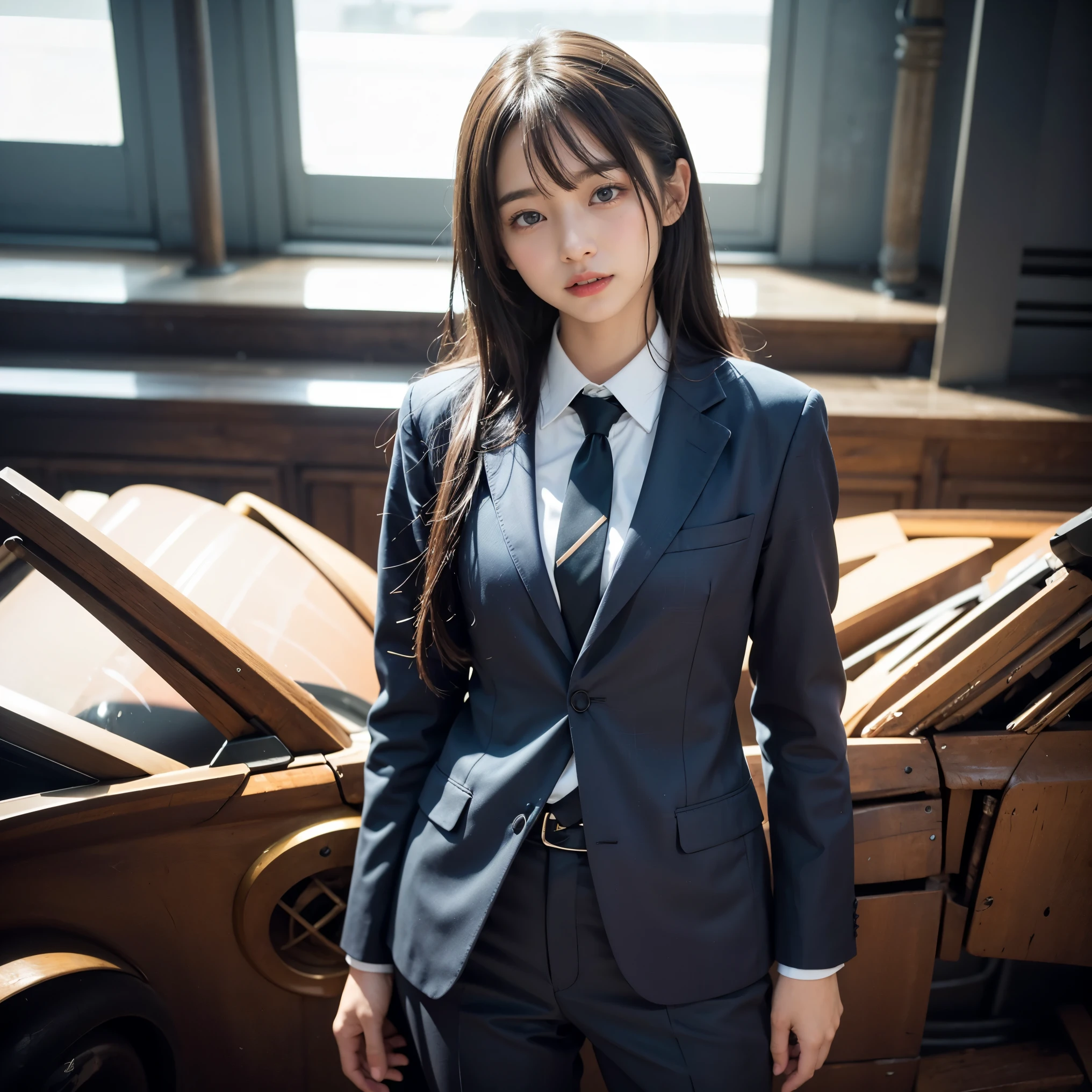 全naked、cute nipples、embarrassing、detailed face、fine hands、fine legs、(debris flies, highest quality:1.2), 8K, official art, chest、cute、wearing a suit、chestが見える、 planet, trending on cgstation, 太陽系外planet, official art, mar planet,  Sakimi-chan, Five Fingers Photos&#39;body of, Full body Esbian、beauty of suit、cool look、 (masterpiece) (highest quality) (become familiar with) (8K) (movie lighting) (sharp focus) (complicated)black hair、14 years old、小さいchest、laughter、incredibly stupid, (beautiful girl, cute face, turn back, gold ornaments in hair、naked、chestのクローズアップ, gardenia, Viola family, space , looking at the viewer, film grain, chromatic aberration, オッパイsharp focus, face light, dynamic lighting, cinematic lighting, become familiar withな目と顔, (gray tie、1 part:1.2)