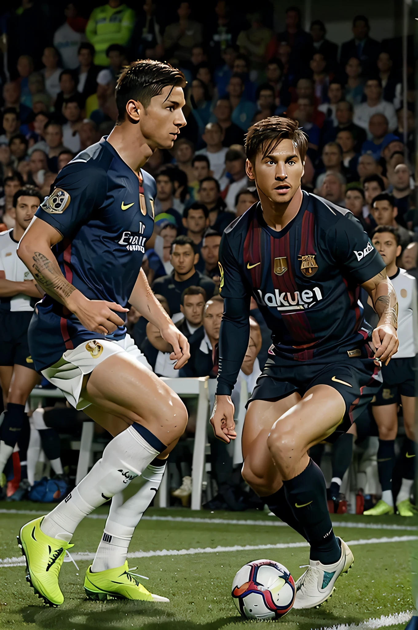 cr7 se moque de messi sur un terein de foot