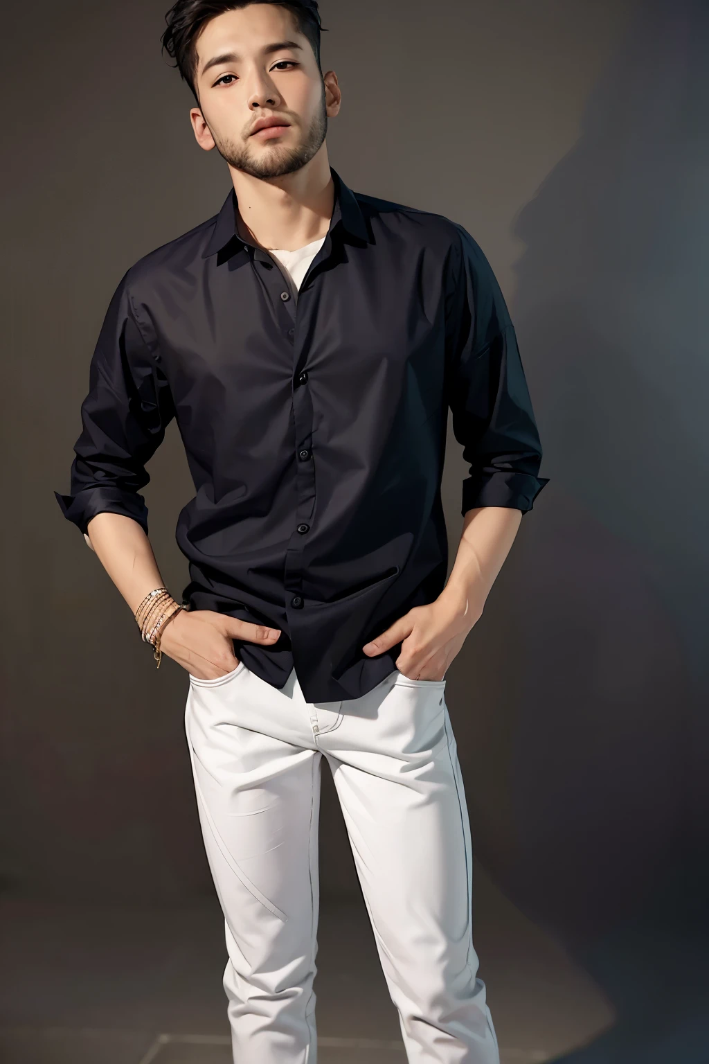 Background and clothes change style looking for a handsome boy