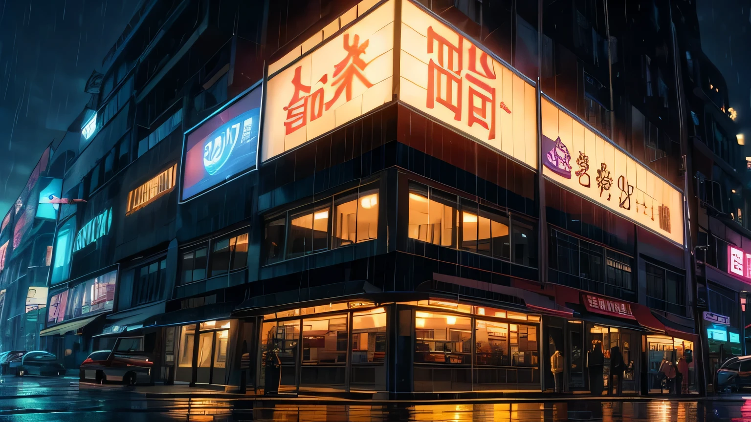 A moody detective agency where rain-soaked streets reflect neon signs and the glow of open windows. Pixelated detectives examine virtual evidence, unraveling mysteries in a city shrouded in shadows and secrets.