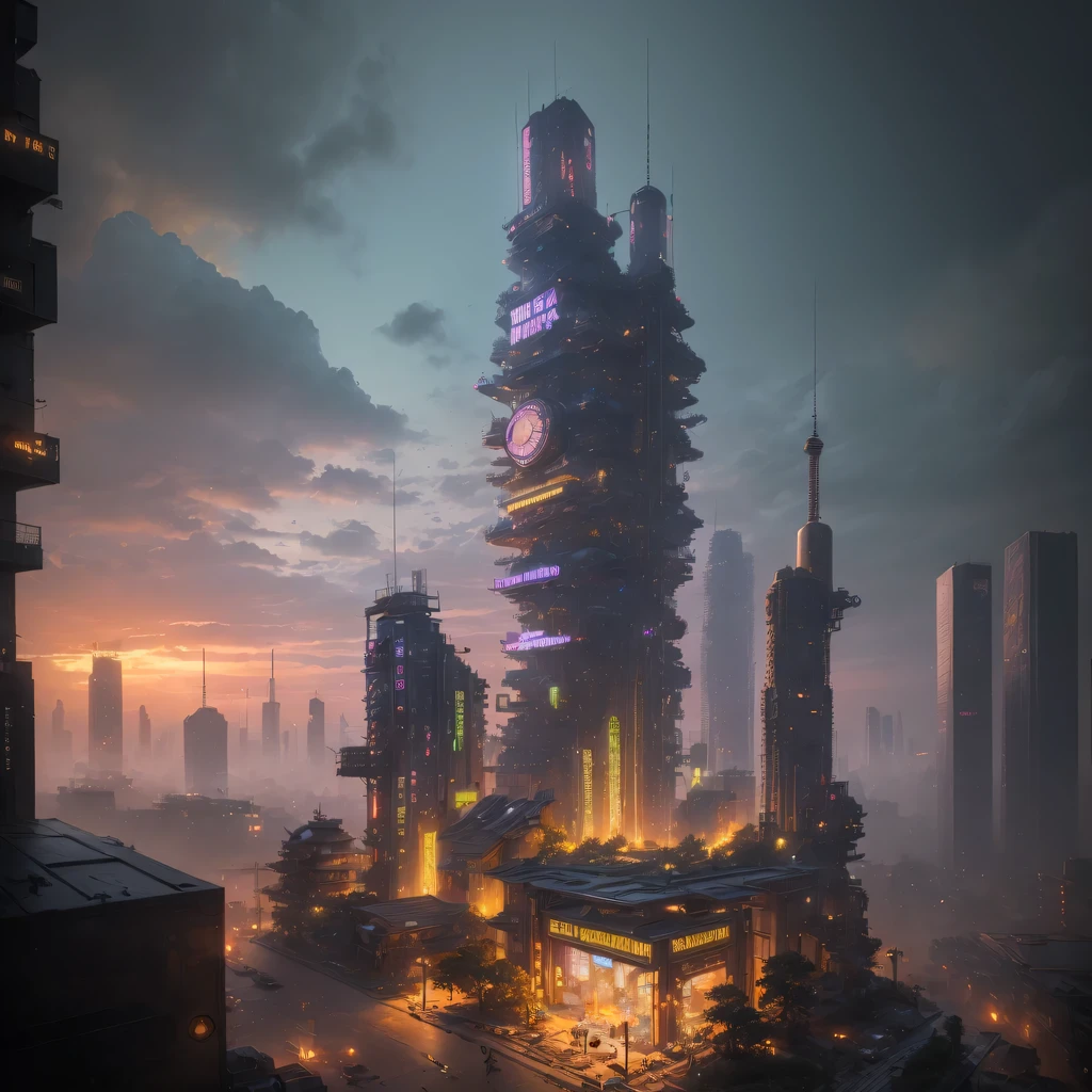 small realistic model, (bifurcation, original photo, best quality, masterpiece:1.4),SteampunkCyberpunk6920 City,(Cyberpunk light:1.3), Mards,horizon (related to land),(in a small nature box:1.3),Isometric, small nature, landscape on foundation,landscape,