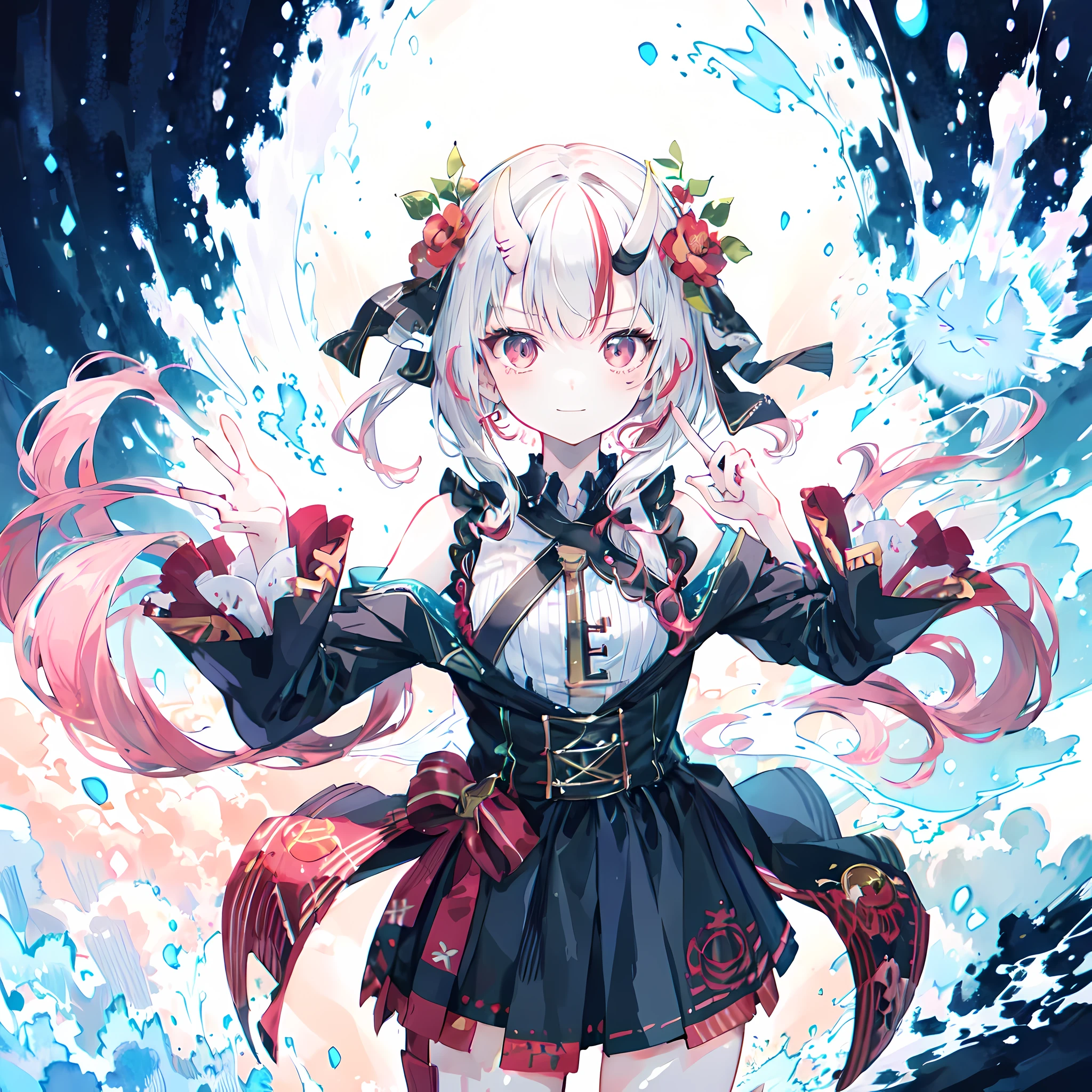 (masterpiece, best quality), intricate details, 8k, art station, wallpaper, official art, splash art, sharp focus, 1 girl, Kiri Ayame,sexy pose,Stunning anime illustrations, masterpiece, absurd, best quality, Super detailed, 错综intricate details, Character focus, Character enhancement, sharp focus, rest,, Handsome anime pose, key anime art, guys, anime style 4k, Primary animation visuals, Use index finger, Anime style digital cartoon illustration、smile slightly
