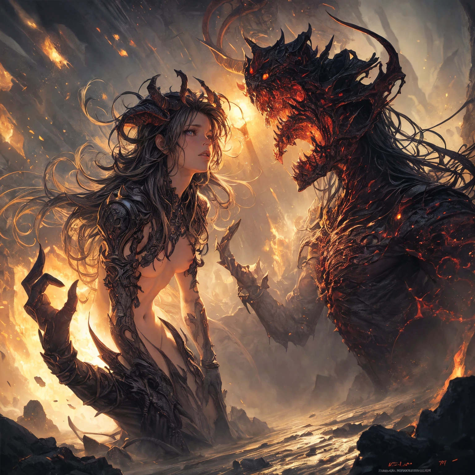 art by ((Luis Royo)) A scary breathtaking Ghost Jinnat, Jinn, Demon, Ifrit, horror, haunted, ghost, night scary, luminism, ultra highly detailed, 32 k, Fantastic Realism complex background, dynamic lighting, lights, digital painting, intricated pose, highly detailed intricated, subtle nudity, , exposed
