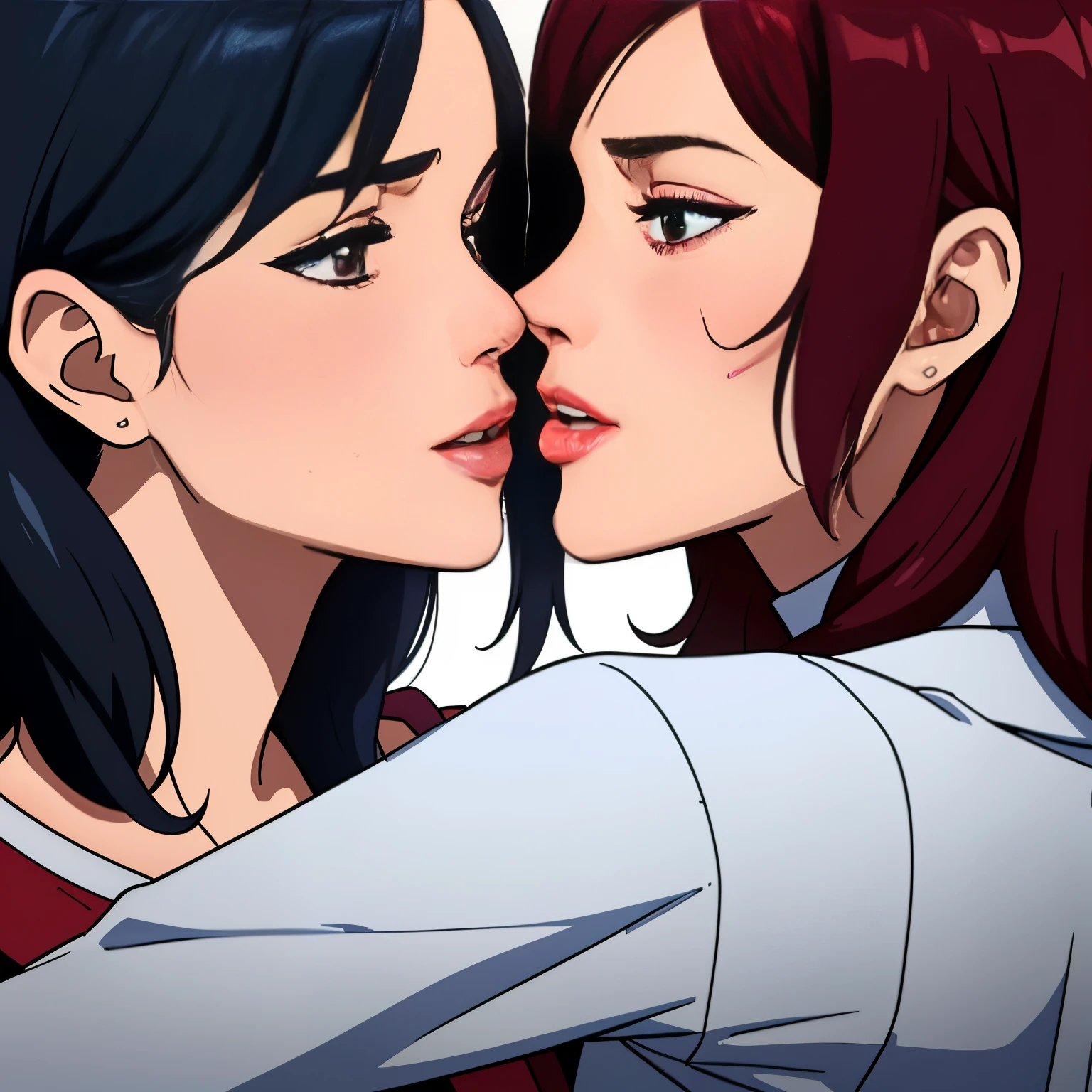 two women kissing each other in a dark room, lesbian kiss, lesbian embrace, two women kissing at a carnival, lesbians, kiss, lesbian, kissing, kiss mouth to mouth, kissing together cutely, filmstill, aurora aksnes and zoë kravitz, screenshot from a movie, kissing each other, full scene shot, x, portrait of two girls kissing