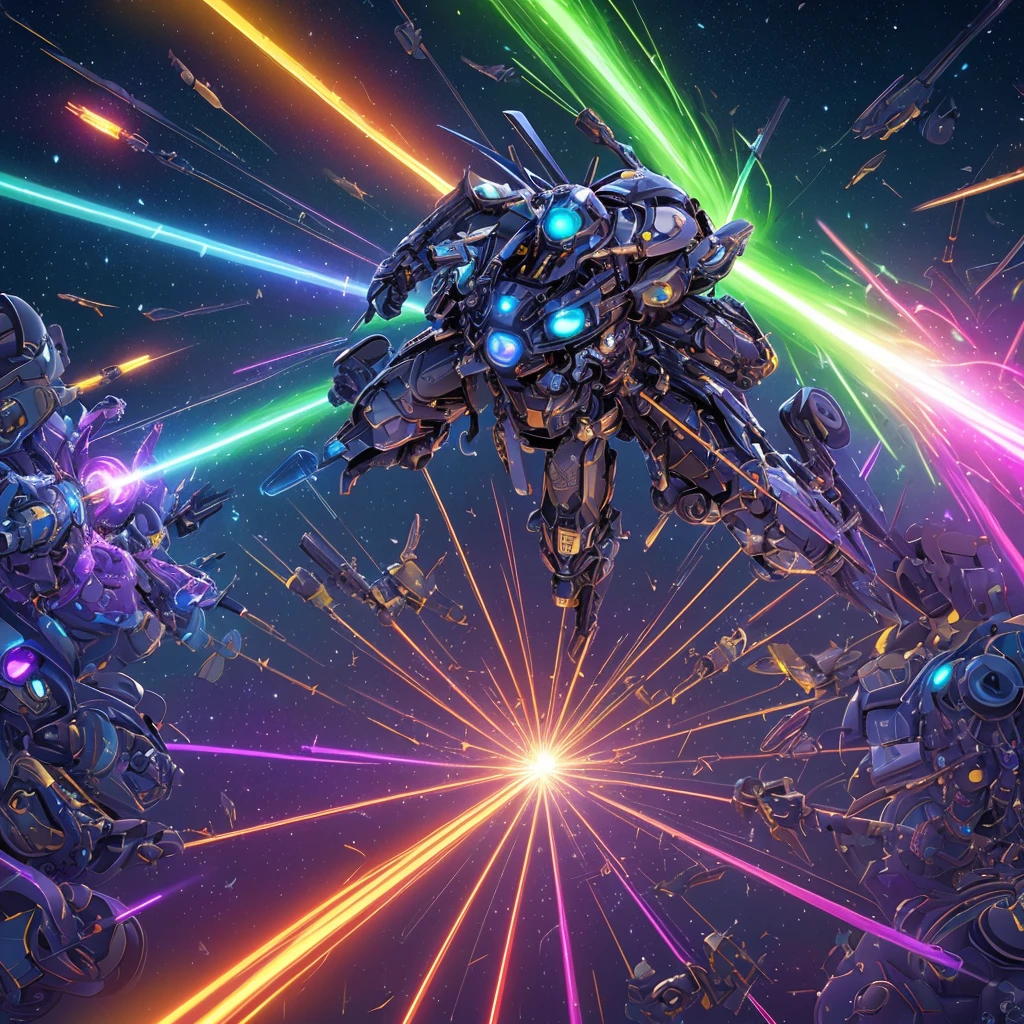 (steam punk), (best quality,4k,8k,highres,masterpiece:1.2),ultra-detailed,(realistic,photorealistic,photo-realistic:1.37),cyborg warriors,rocket engine flying broomsticks,explosions,lasers,intense,high drama,comical,deep space,action-packed,sci-fi atmosphere,futuristic technology,massive battle scene,starry background,endless expanse of stars,glowing nebulae,galactic war,highly detailed cyborg armor,sleek and metallic design,advanced weaponry,fast-paced movement,flying through space,energy beams,explosive blasts,dramatic poses,high-octane combat,cybernetic enhancements,visually stunning battles,colorful laser beams,powerful explosions,thrilling aerial acrobatics,fly in formation,electrifying energy trails,engaging and dynamic compositions,tense and suspenseful moments,comic relief,clever one-liners,interstellar clashes,otherworldly beings,impressive special effects,lluminating auroras,powerful cosmic energy,ethereal lighting effects,vibrant and saturated colors