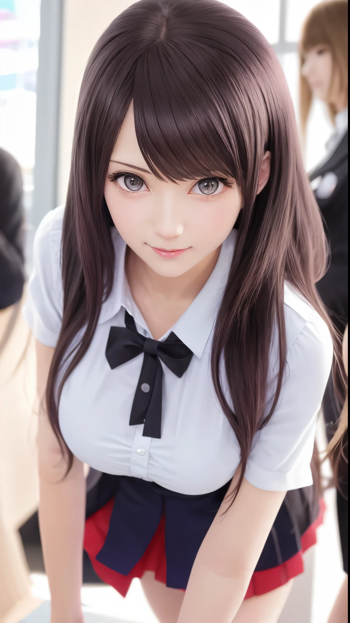 high school girlブレザー、high school girl、Red checked skirt、JK Style、Jacket、smile、garter、Knee socks、Panty stocking、Otherworldly beauty、Extraordinarily cute、boredom、unusual beauty、Dark black eyeshadow、sorrow、Good skin glow、Long Hair Straight Hair、Dark Gothic Makeup、暗いsmile、Beautiful woman、Stained Glass Background、On the table、Best Quality、5 reference books、Sweat glistens on my chest、Sweat glistens on my face、Thigh sweat、sweating、Black frill East size Regular size、Dark pink hair、Age 22 years old、Sweat sticks to my thighs、I sweat a lot and get sticky。、My thighs are sticky and shiny、Sweating on thighs and chest、Bust size S、Slightly slim、I sweat all over my body、play the piano、Sit down and play an instrument、legs are thin、Two girls、Lesbian couple、Hugging a girl、My female friend has a super cute face、My female friend has a very beautiful face、Do lesbian play、