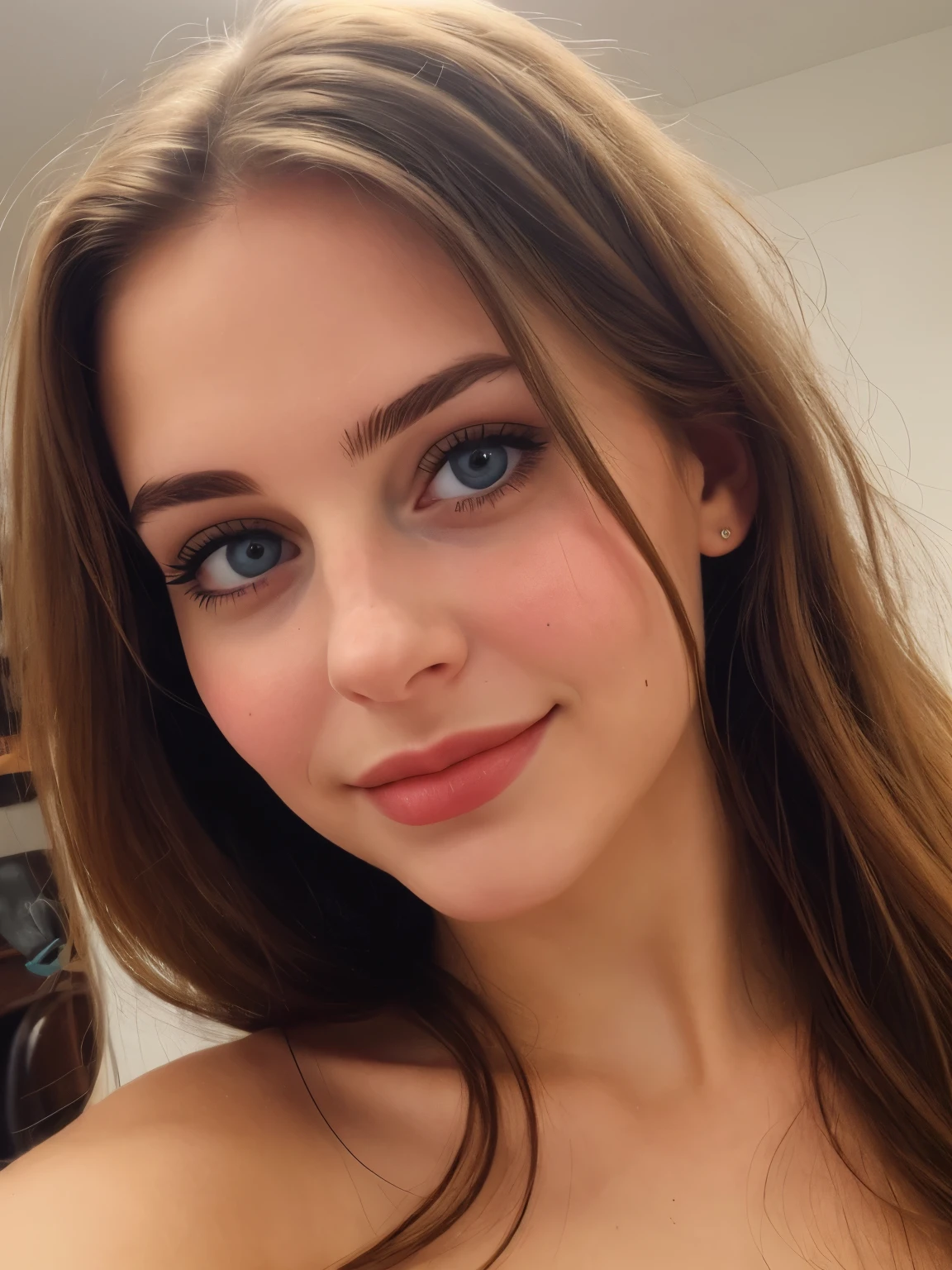 a selfie of a pretty young woman, taken with iphone camera