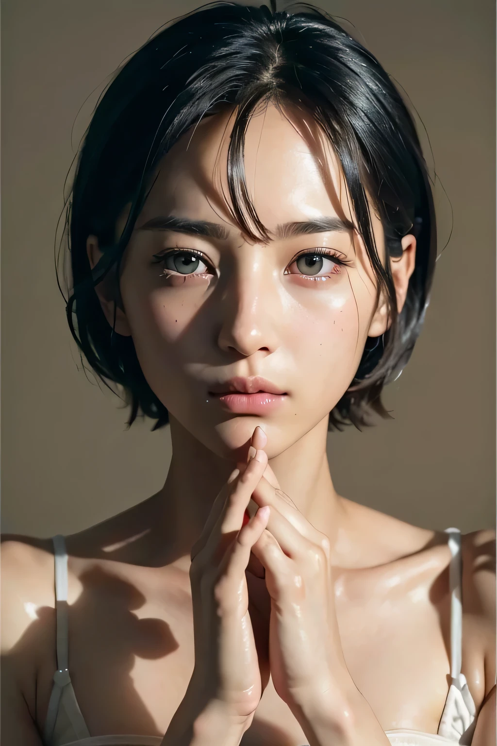 ８ｋ、live-action version、clear eyes、beautiful feet、beautiful girl、知的なbeautiful girl、skinny、high nose、sad expression、beautiful skin、no makeup、handsome face、short hair、slimming、beautiful hands、long fingers、thin fingers