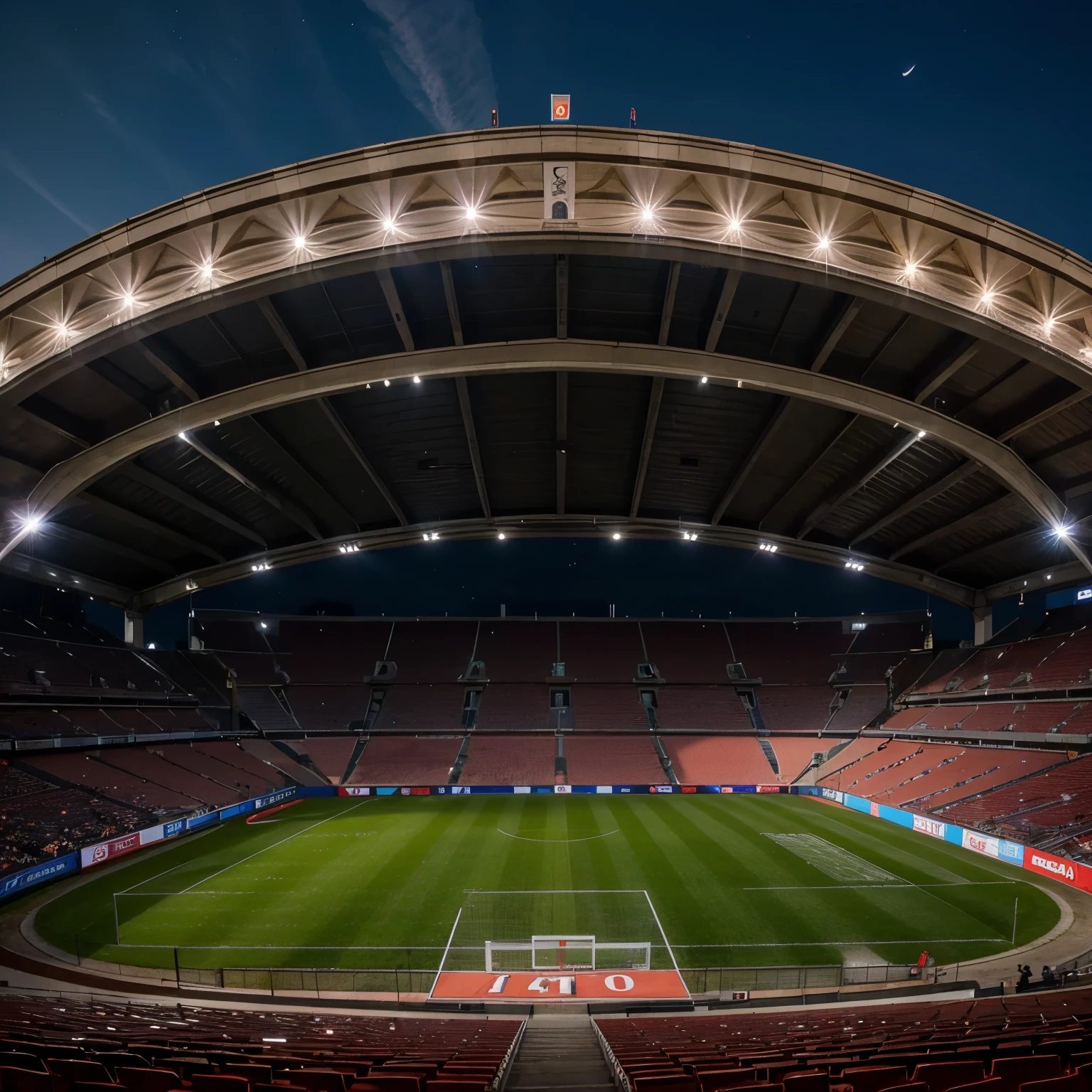 Stadio Bologna, illuminato, notte, cielo stellato,