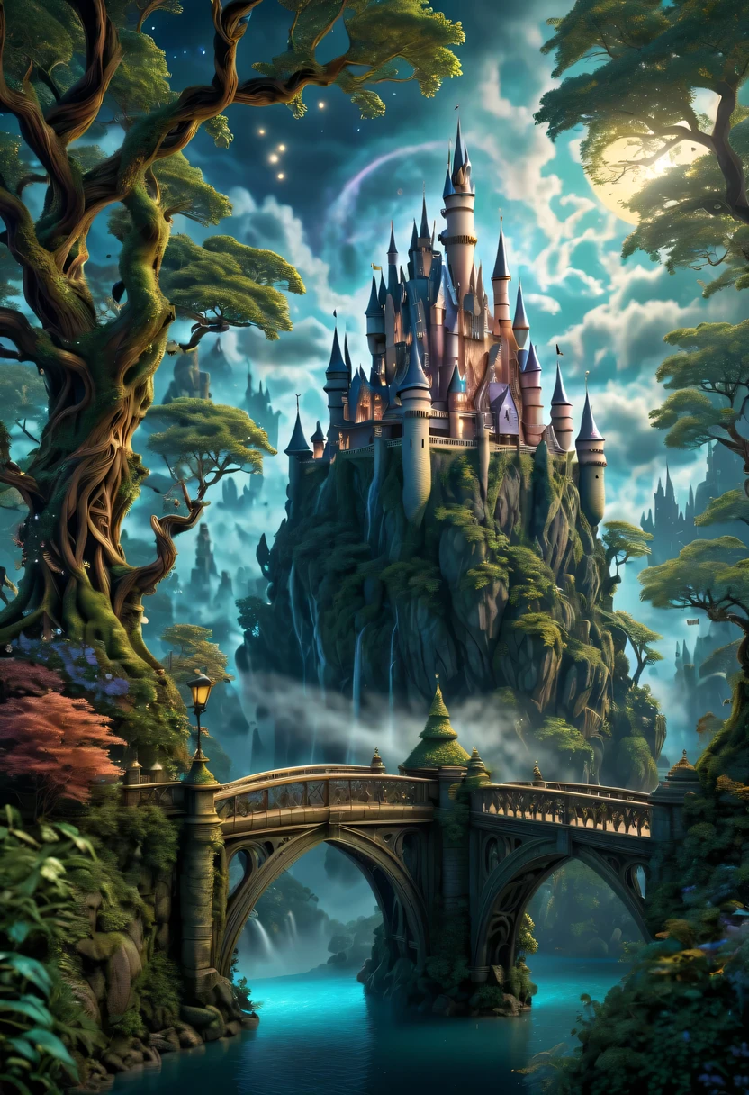 (best quality,4K,8k,high resolution,masterpiece:1.2),Super detailed,(actual,photoactual,photo-actual:1.37),magic, bright colors, charming light, epic scenery, Magnificent castle, Majestic landscape, mysterious creature, intricate details, whimsical atmosphere, Fantastic adventure, Engaging moments, stunning beauty, Surreal elements, ethereal atmosphere, Dream realm, Complex spell effects, Whimsical costumes, Intricate broom design, dynamic poses, enchanted forest, glistening stars, Brilliant moonlight, eager, mysterious creature, Glistening waterfalls, mysterious mist, magic energy, stunning architecture, CaptivatingMusic, Captivating emotions, exciting flight, charm and wonder, Mysterious light, Engaging storytelling.