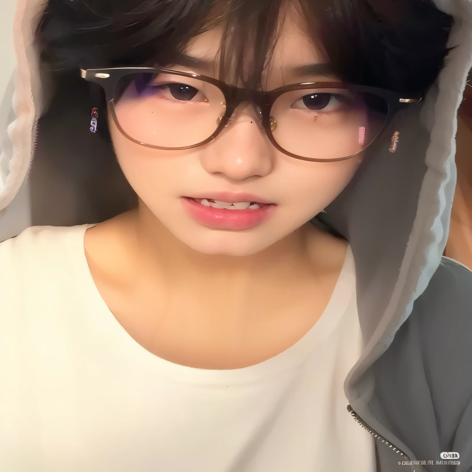 um close up de uma pessoa usando glasses e um capuz, cai xukun, adorable and pale korean face, sakimichan, com glasses, Jinyoung Shin, glasses de lentes grossas, bae suzy, male Ulzzang, Ulzzang, usando glasses redondos grandes e finos, jaeyeon nam, glasses, ( ( glasses ) ), Kim Doyoung