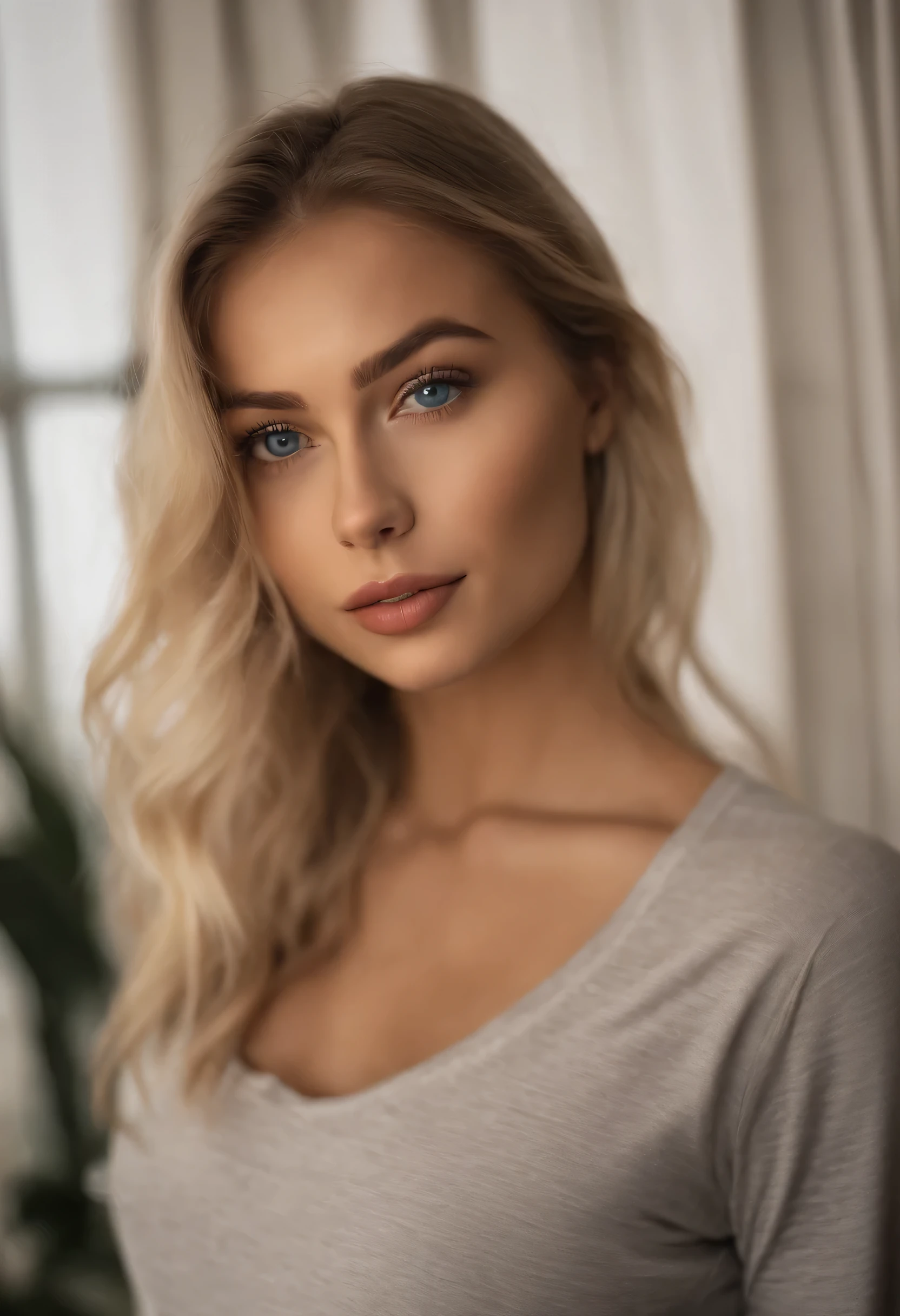 Eine Frau in passendem T-Shirt und nackt, Sexy girl with blue eyes, Portrait of Sophie Mudd, Portrait of Corinne Kopf, blond hair and large eyes, Selfie einer jungen Frau, Ohne Makeup, natural makeup, Schauen Sie direkt in die Kamera, Gesicht mit Artgram, dezentes Make-up, Excellent full length photography, In einem Zimmer, big , blond, Latina, Breasts exposed, Hemdloses Hemd, Titten raus, Brust raus,