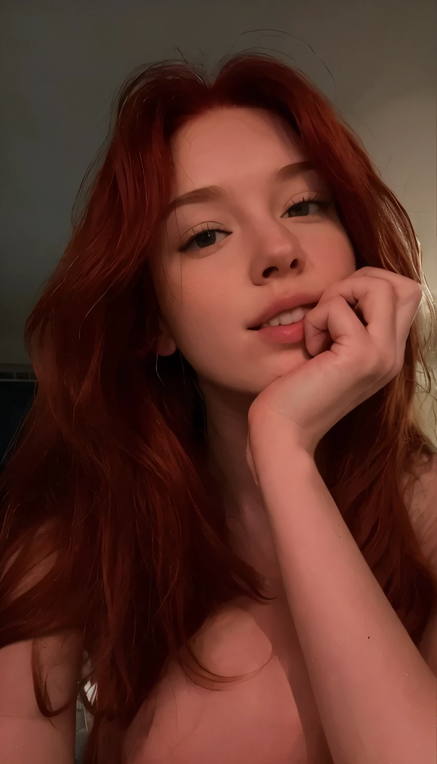 creates an 18-year-old girl with red hair, green eyes and piel blanca,manteniendo relaxion sexual con chico de color negro , con los ojos marron, y pene grande muy grueso. oral sex , porn,sex, lujo ,