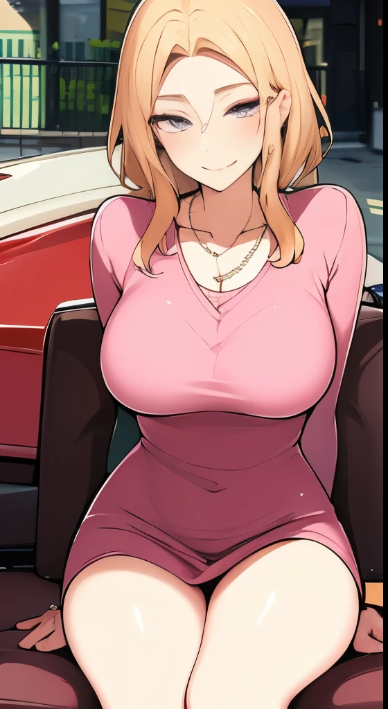 ((Best Quality, 8k, Masterpiece:1.3)), Focus:1.2, Perfect Body Beauty:1.4, Buttocks:1.2, ((Delicate Hair)), (Sweater Dress:1.1) , (Sports car, street: 1.2), Highly detailed face and skin texture, Detailed eyes, Double eyelids, whitening skin, Big breasts, smile, wearing necklaces, rings, people sitting in cars with their buttocks up,