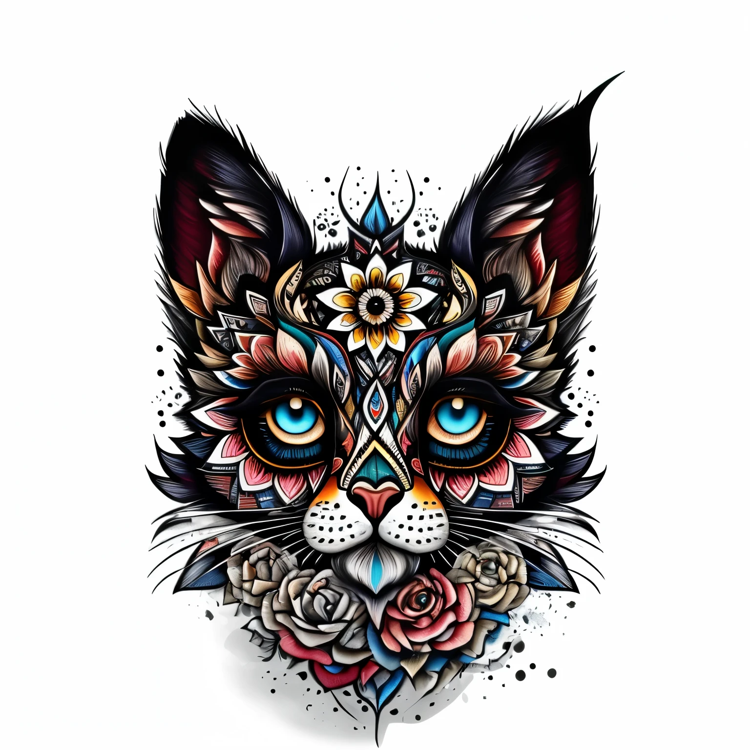 draw the ears the same, eyes huge and icy