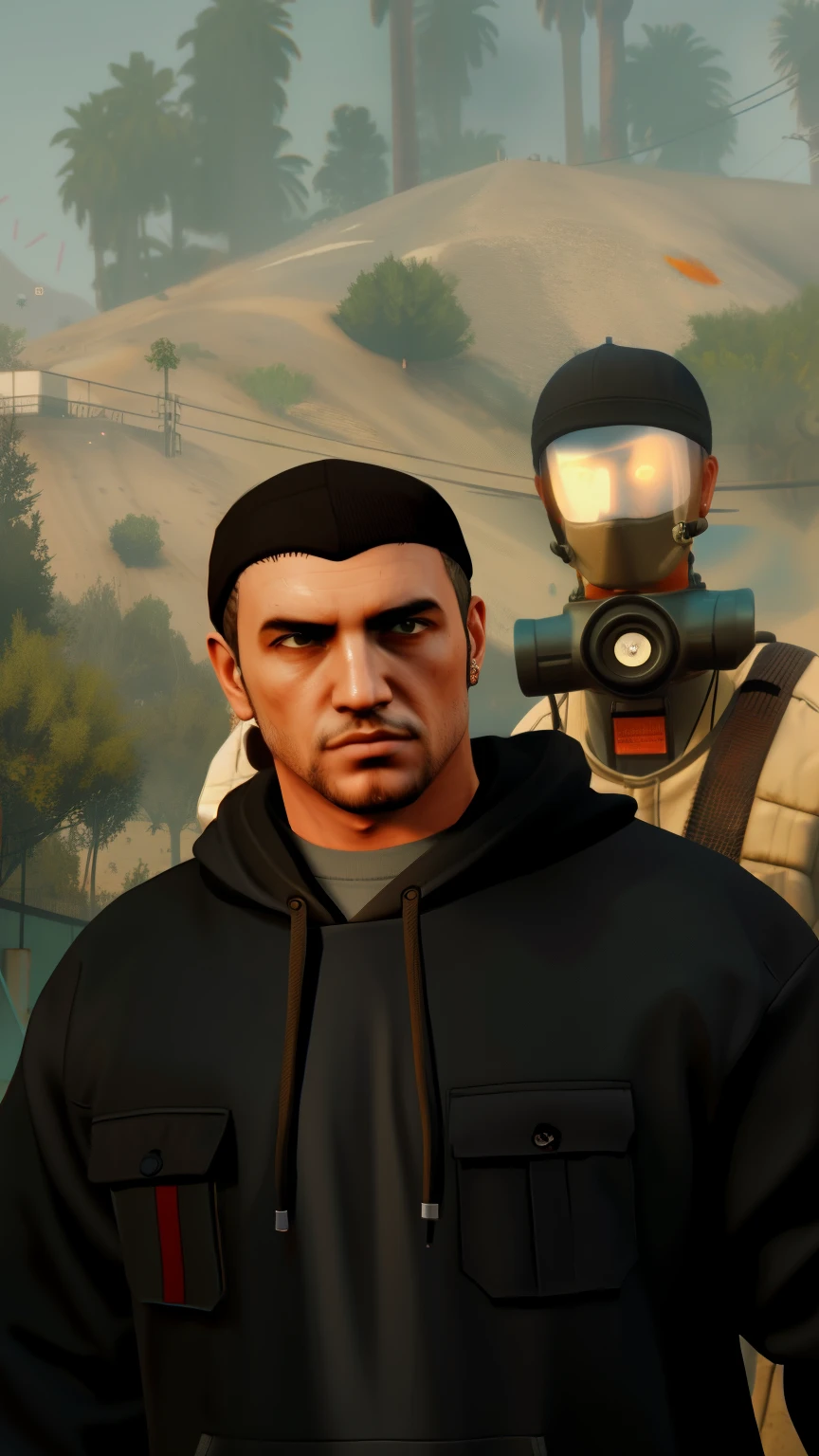 there is a man in a hoodie standing in front of a fire hydrant, with very highly detailed face, second life avatar, video game avatar, accurate detailed face, character close up, highly_detailed_face!!!, close up character, as a character from gtav, inspired by Jean Malouel, in game, realism artstyle, halfbody headshot