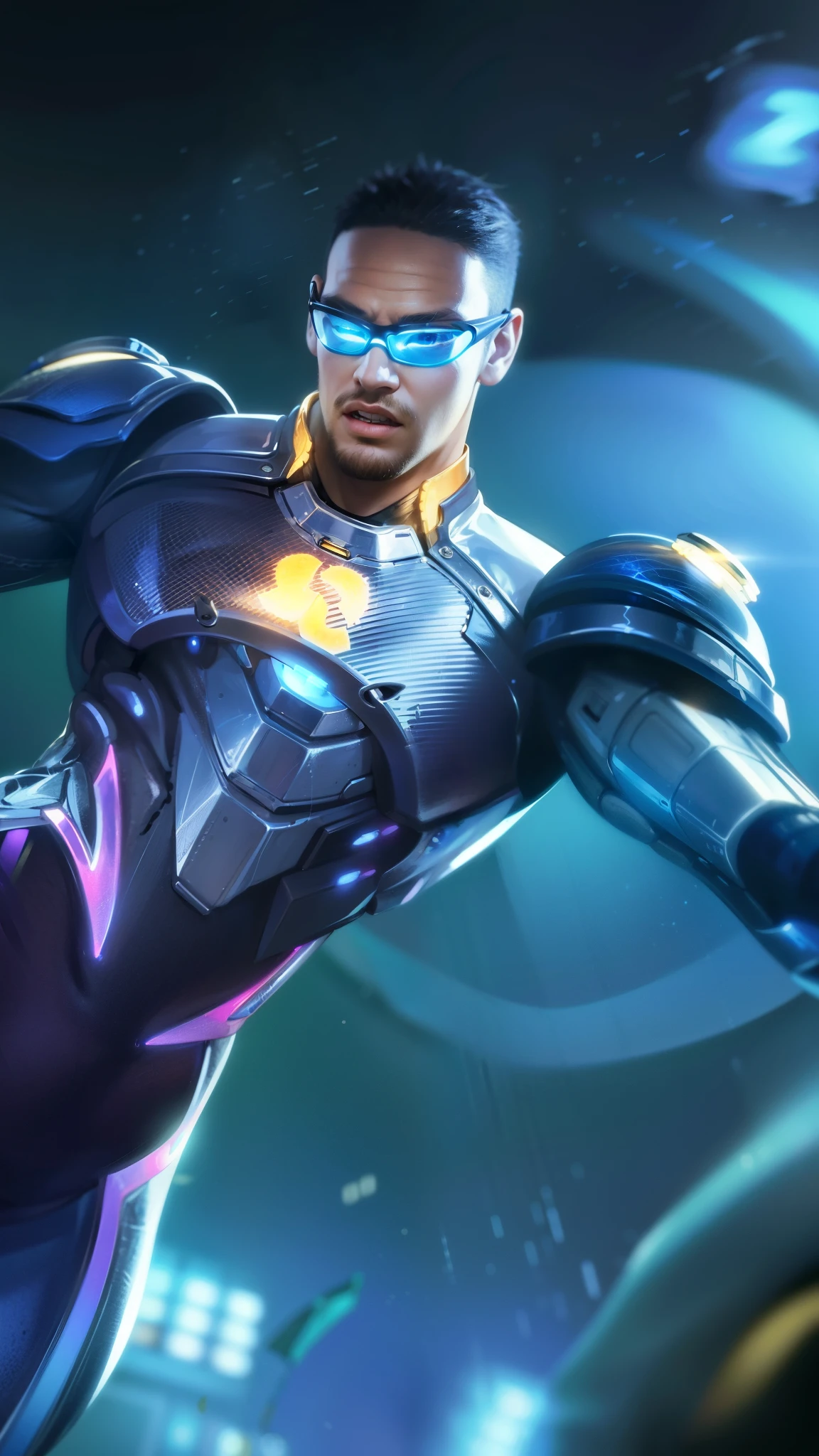 masculine male, masterpiece, ((perfect eyes)) best quality, (semirealism:1.9), beautiful lighting, (extremely detailed CG unity 4k fhd wallpaper), High Detail, Sharp focus, dramatic outdoors, 1 boy ,30 years old, brown short hair, blue eyes.