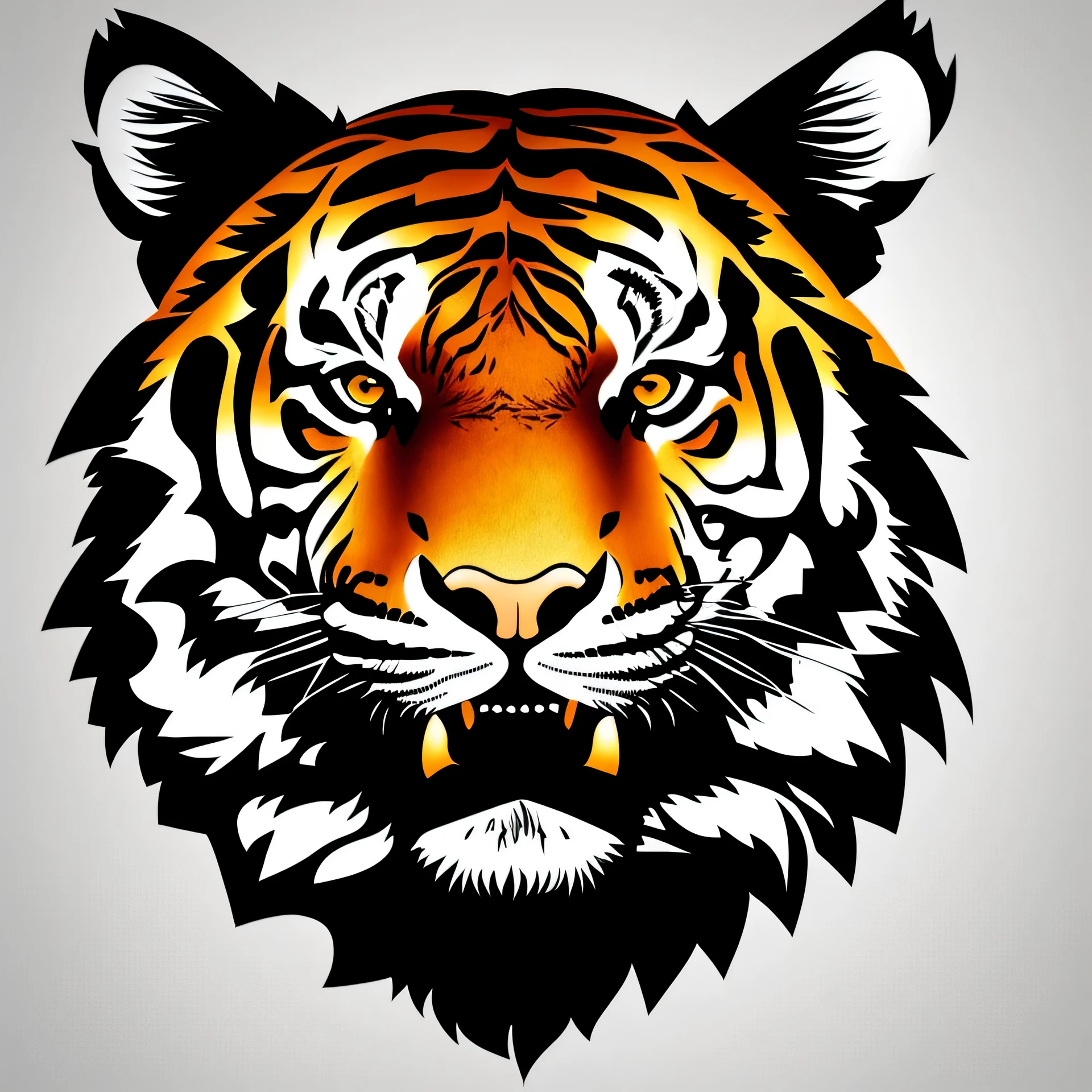 Create Logo with tiger head image in white and black background 