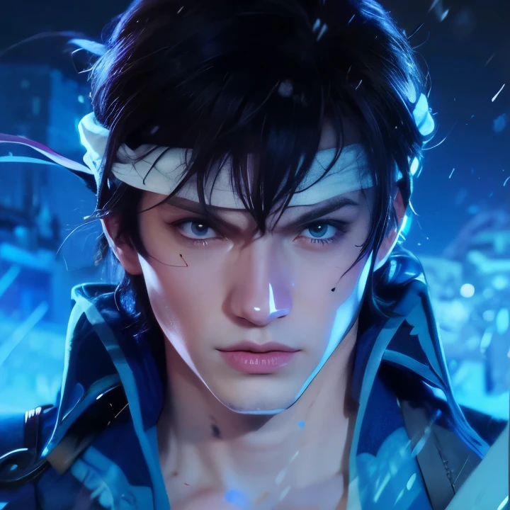 Richter Belmont from castlevania nocturne whit a white bandana in his head