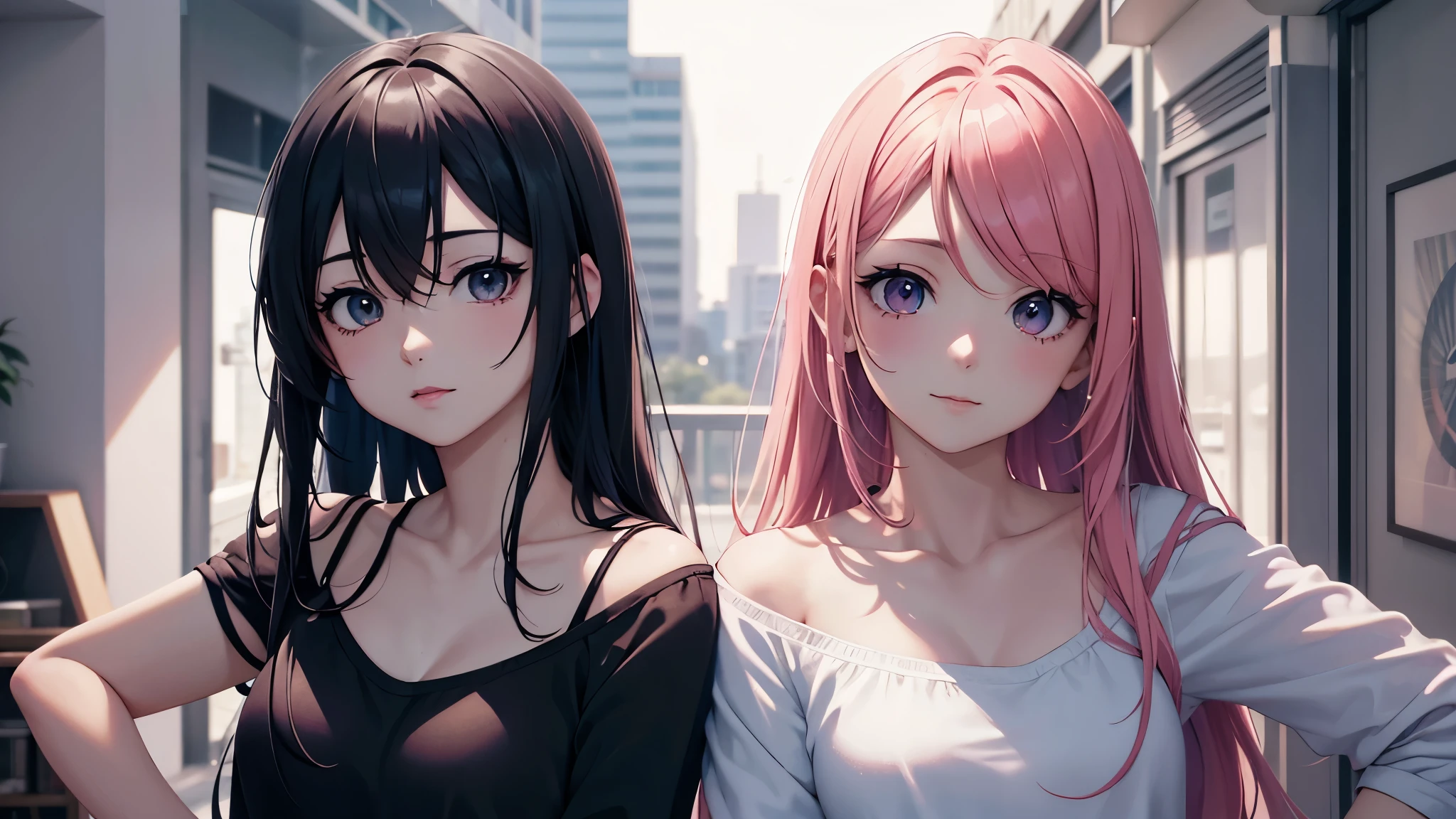 Chica anime con cabello rosado y ojos azules parada frente a un espejo., estilo anime 4k, arte de anime digital detallado, hermoso retrato animado, retrato detallado de chica anime, Cabello rosado y ojos cian., Fondo de pantalla de arte anime 4k, Fondo de pantalla de arte anime 4K, lindo retrato de chica anime, retrato chica anime, Fondo de pantalla animado 4K, lindo retrato de chica animes
