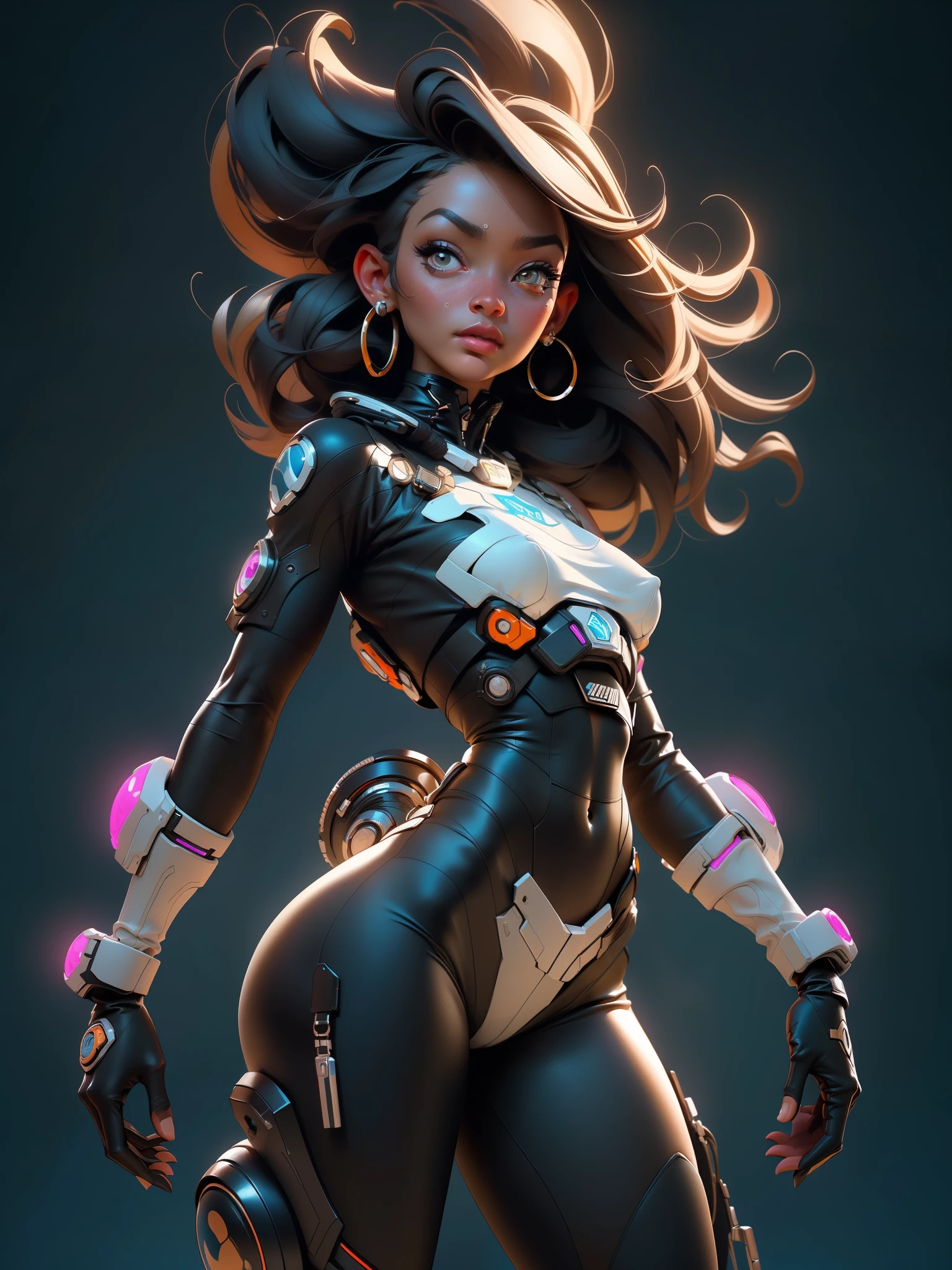 obra prima, melhor qualidade, proporcional, ultra detalhada, ((uma linda mulher negra, cowgirl do oeste selvagem, de cabelos grossos, nsfw)), abordo de uma nave espacial, sci-fi, futurista, detalhado, 8k, artstation, proportion Aurea