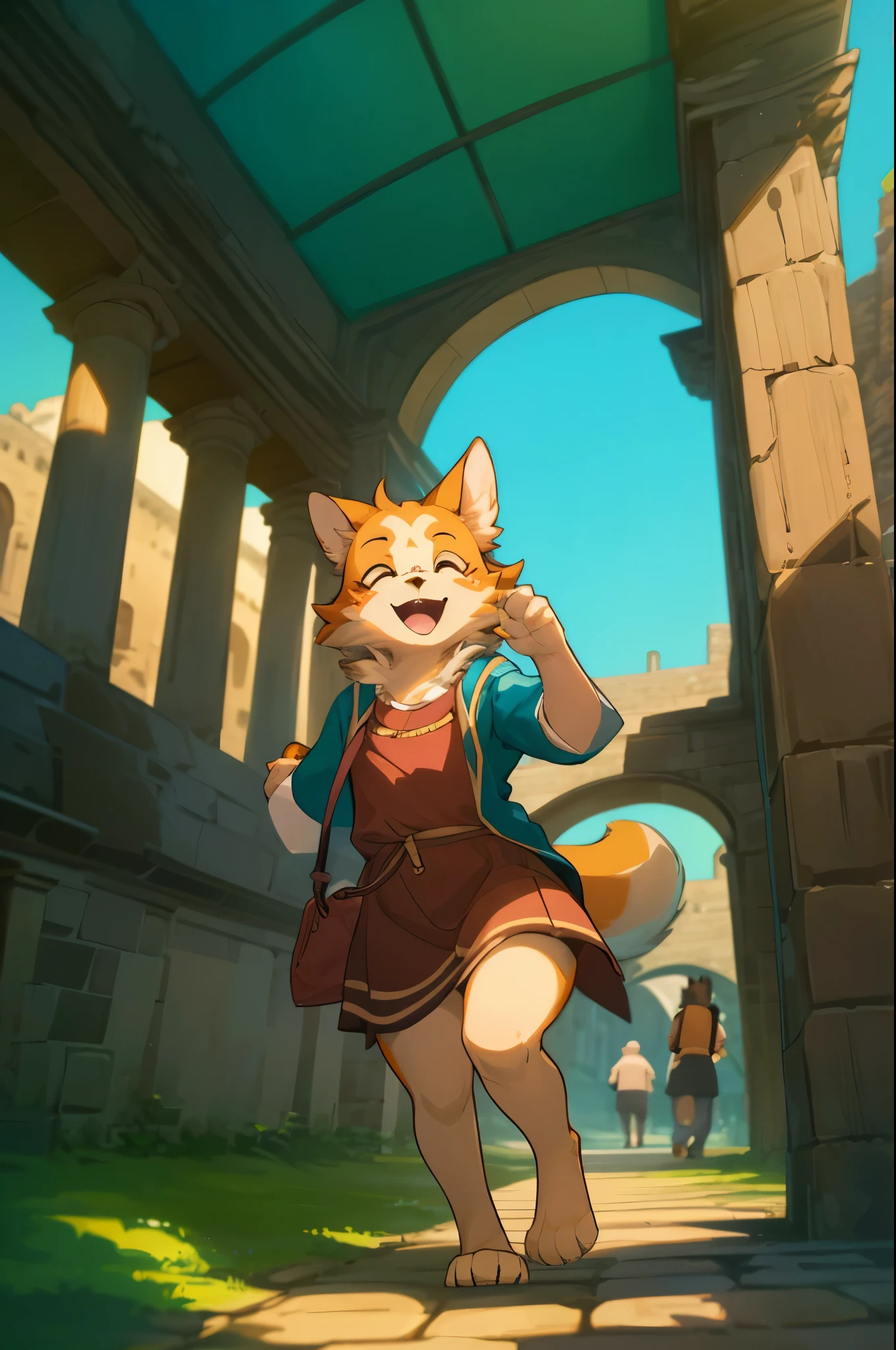 cover_page, super high resolution, detailed background, World Heritage Site, 6+boys, 6+girls, Happy, joyful, absurdres(Photos of solo travelers)(kemono, furry anthro),