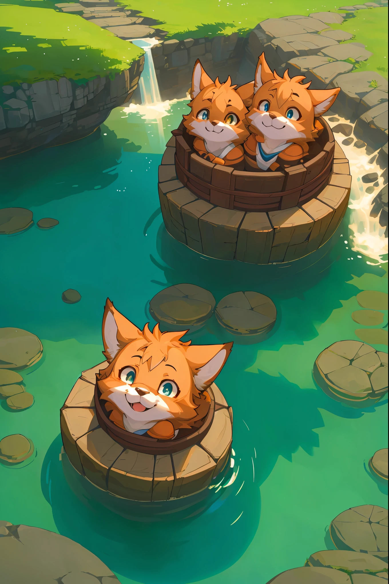 cover_page, super high resolution, detailed background, World Heritage Site, 6+boys, 6+girls, Happy, joyful, absurdres(Photos of solo travelers)(kemono, furry anthro),