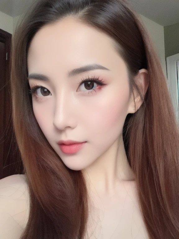 (realistic、masterpiece、Best Quality、8K、highres、high resolution:1.3)、1 girl、Big breasts、white bikini、looking at viewers、super fine face and eyes、long hair、 exposed cleavage、upper body、